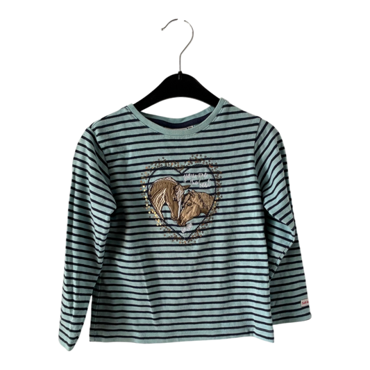 Salt Pepper Kinder Shirt Gr 104 Pferde Motiv Streifen Baumwolle Stretch Langarm