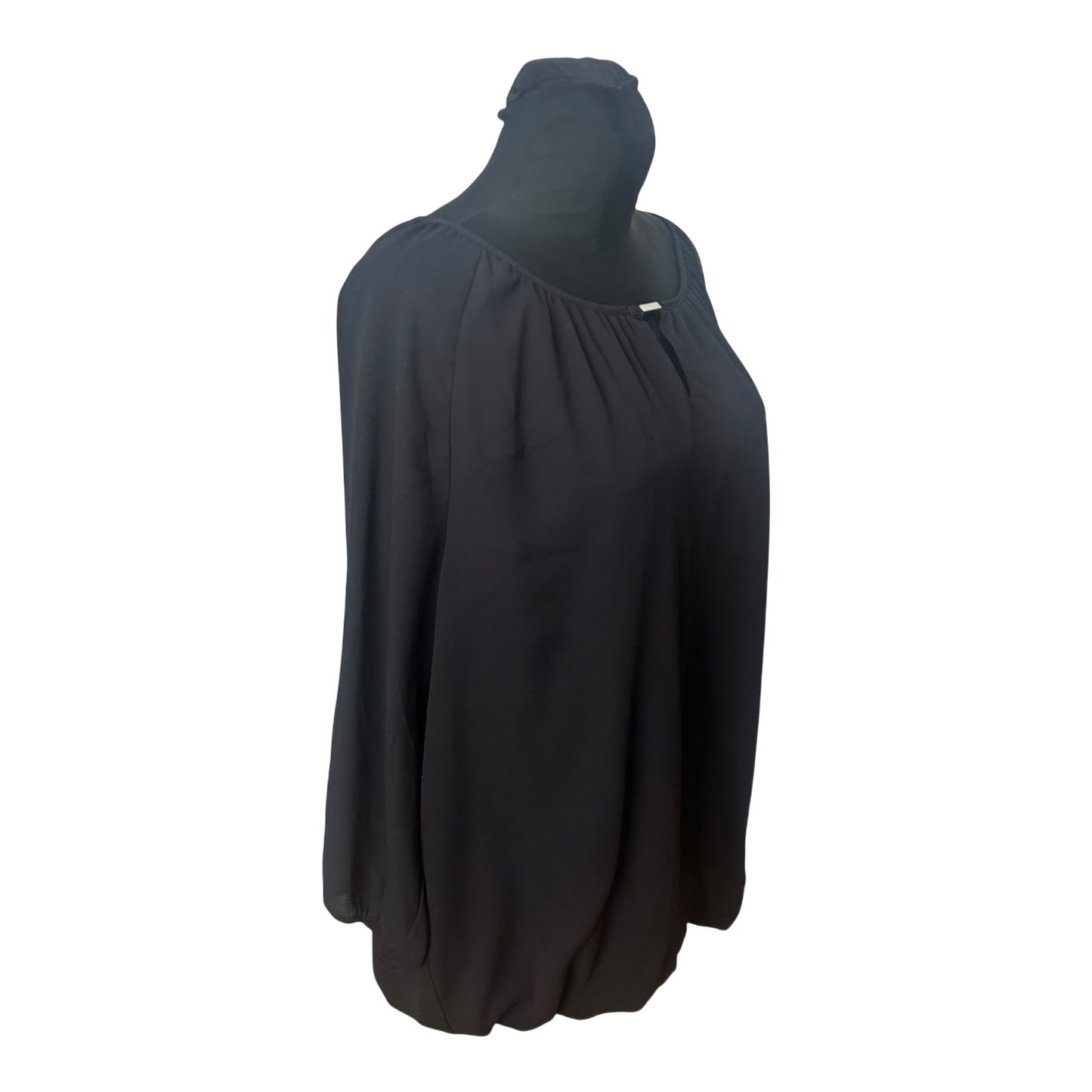 Yessica Damen Bluse Größe 48 Schwarz Dreiviertelarm Elegant Chiffon