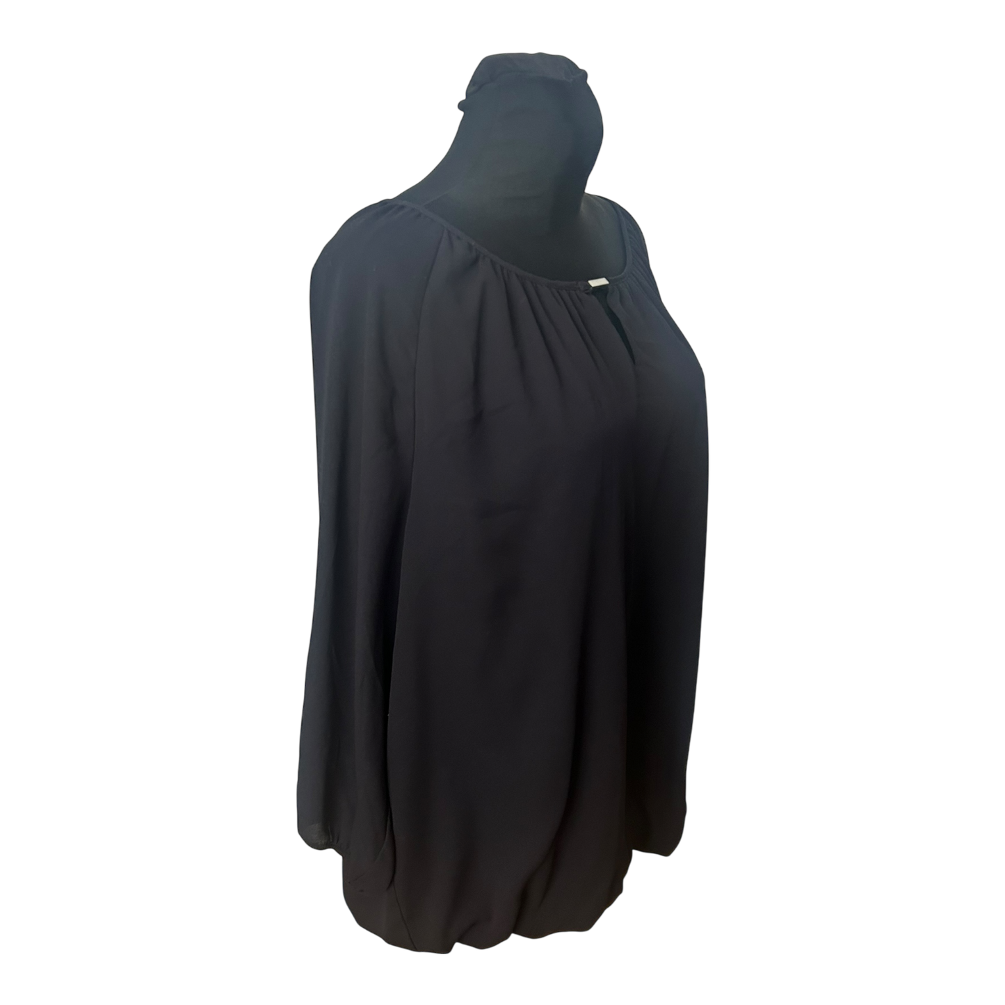 Yessica Damen Bluse Größe 48 Schwarz Dreiviertelarm Elegant Chiffon