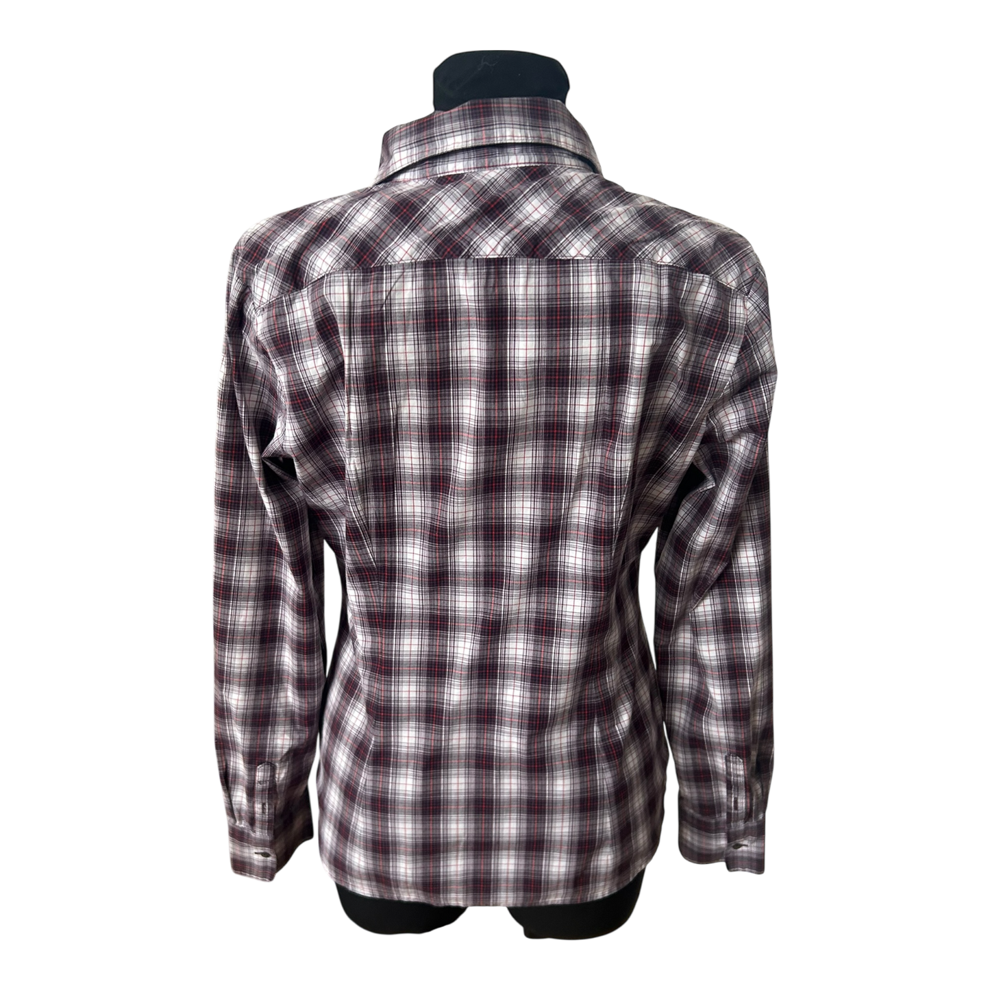 Mexx Damen Bluse Gr 42 Karo Rüschen Langarm Casual Baumwollmix