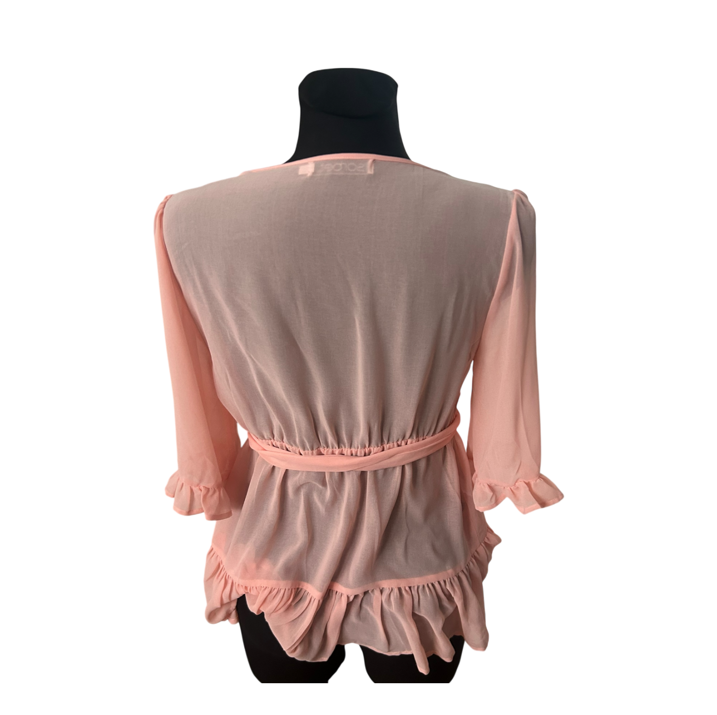 Sorbet Damen Bluse Gr S Rosa Spitze Volants Sommer Casual Tunika