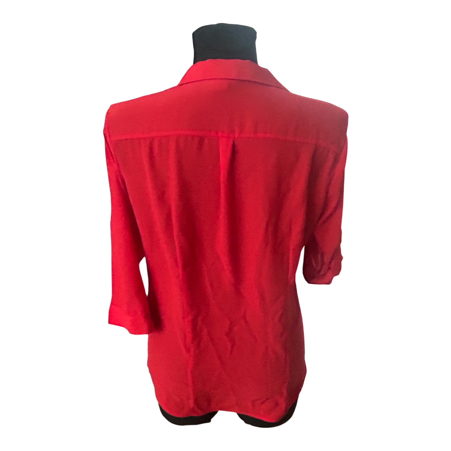 H&M Bluse Damen Gr 38 Rot Dreiviertelarm Elegant Klassisch Business Freizeit