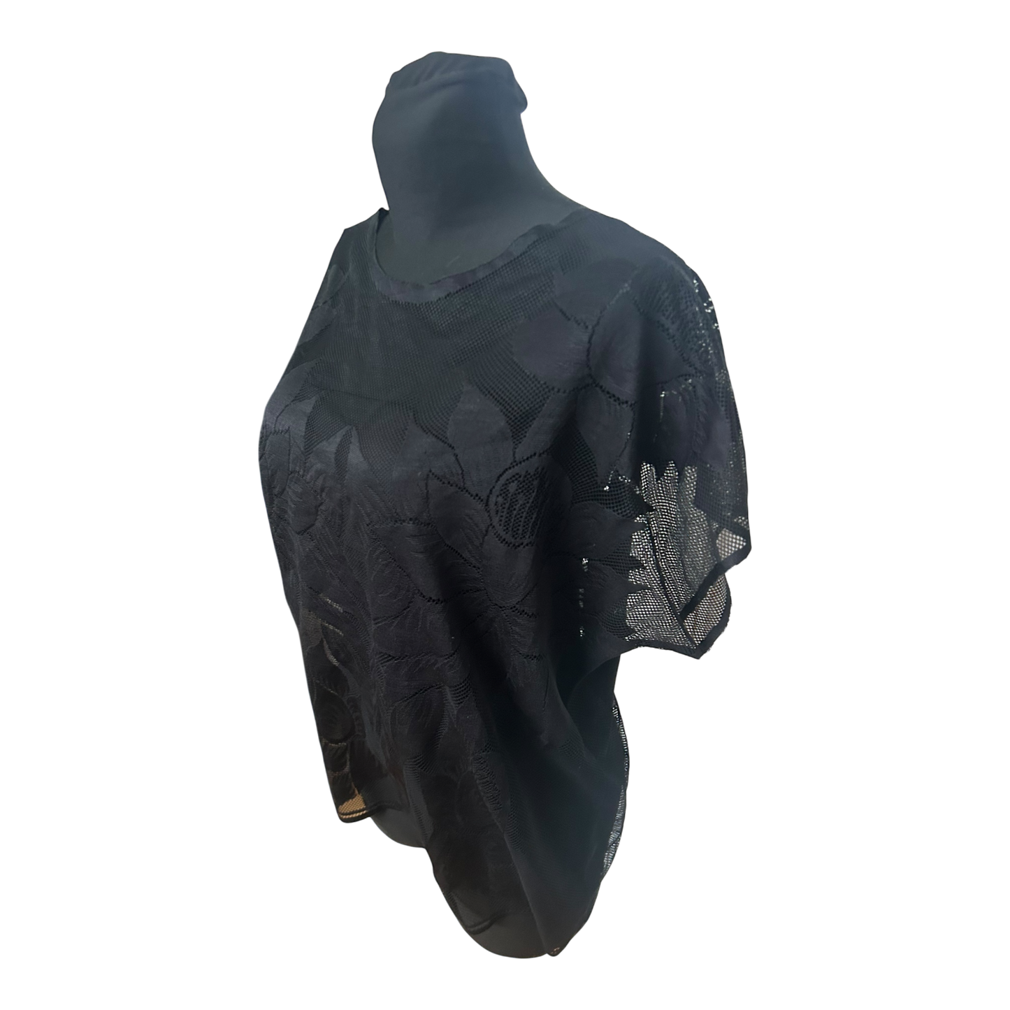 Pieces Damen Bluse Spitze Schwarz Gr M Weit Geschnitten Elegant Transparent