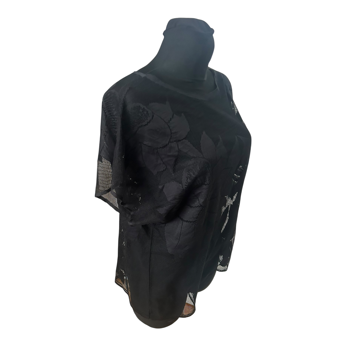 Pieces Damen Bluse Spitze Schwarz Gr M Weit Geschnitten Elegant Transparent