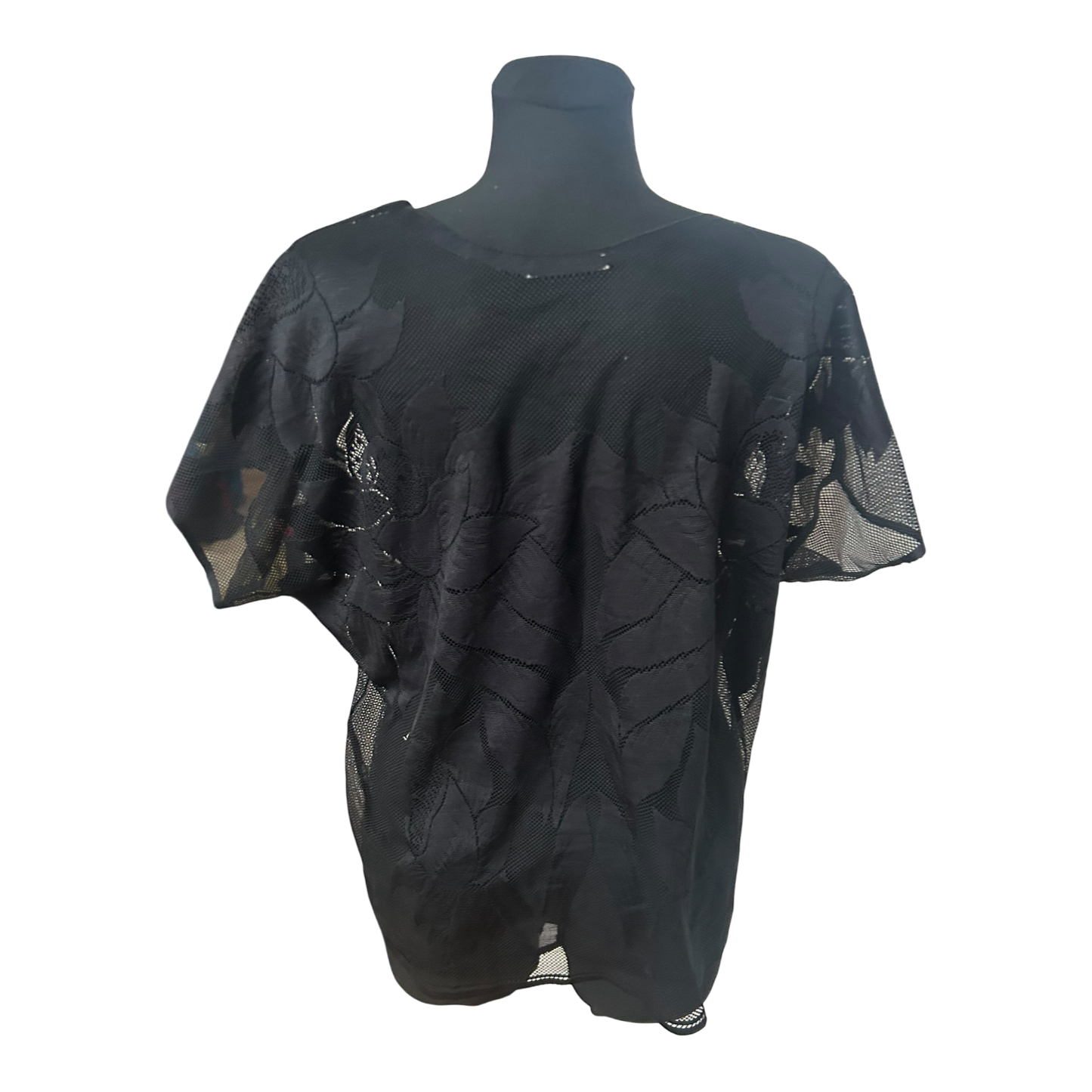 Pieces Damen Bluse Spitze Schwarz Gr M Weit Geschnitten Elegant Transparent