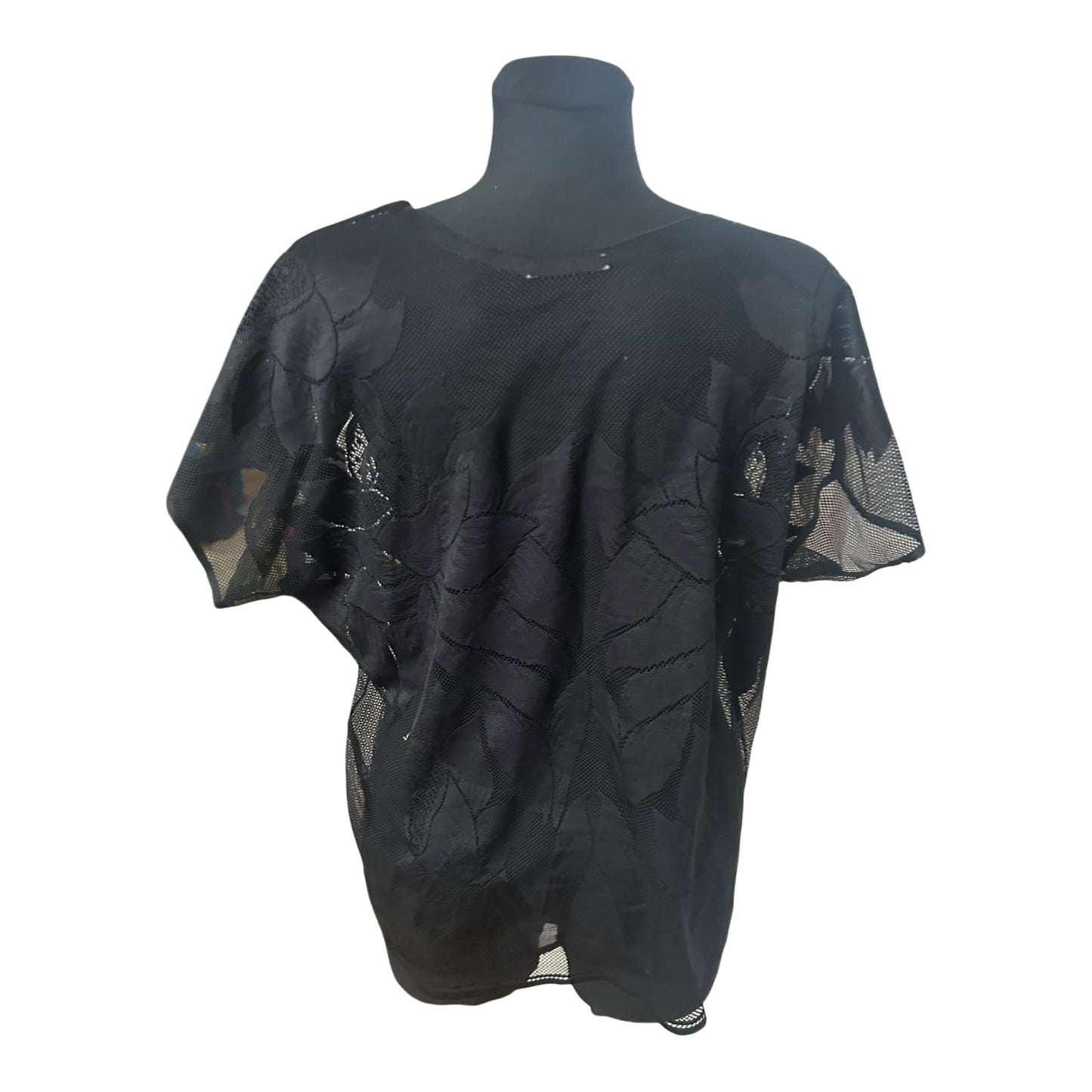 Pieces Damen Bluse Spitze Schwarz Gr M Weit Geschnitten Elegant Transparent