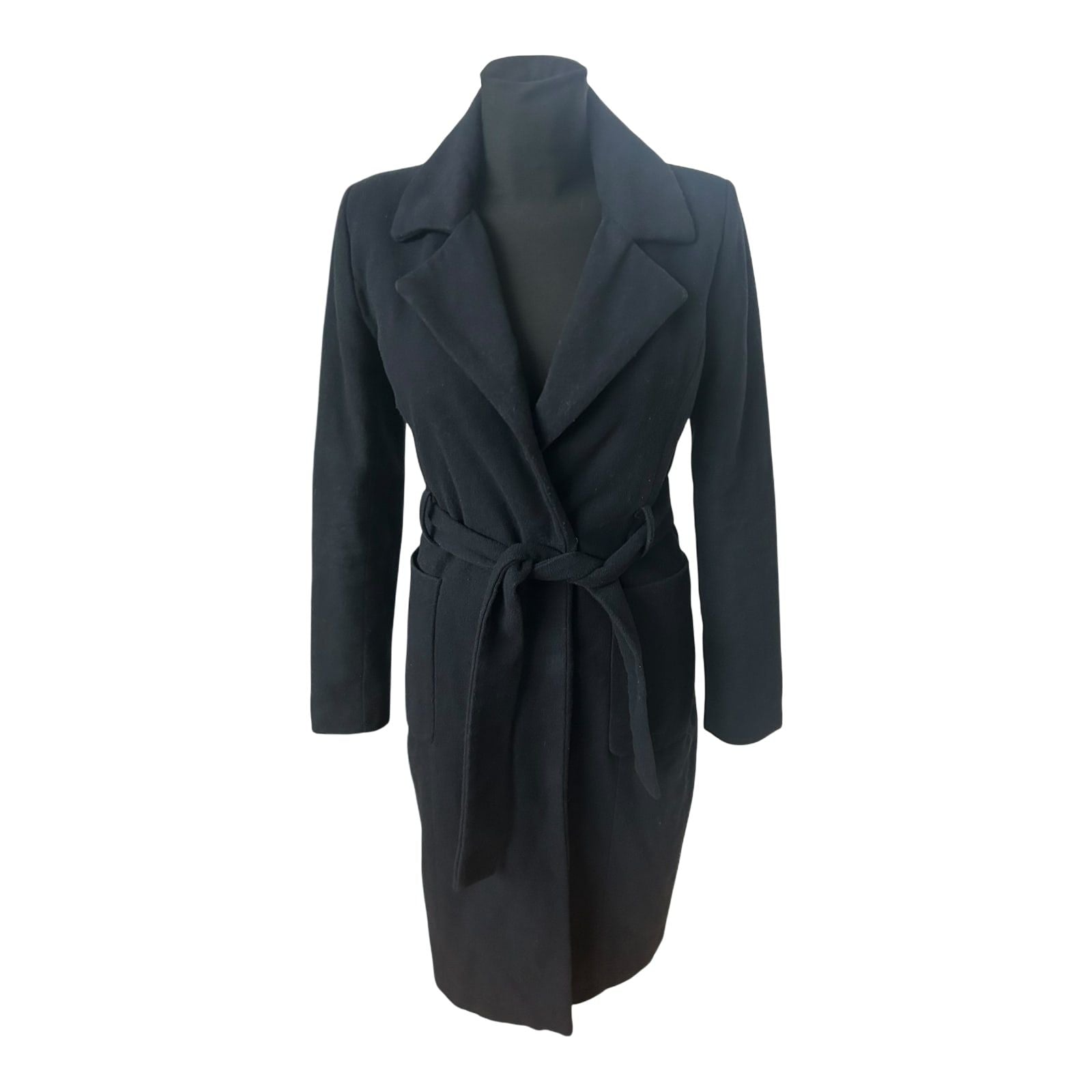 Top Secret Woman Damen Mantel Größe 34 Dunkelblau Wolle Mix Elegant