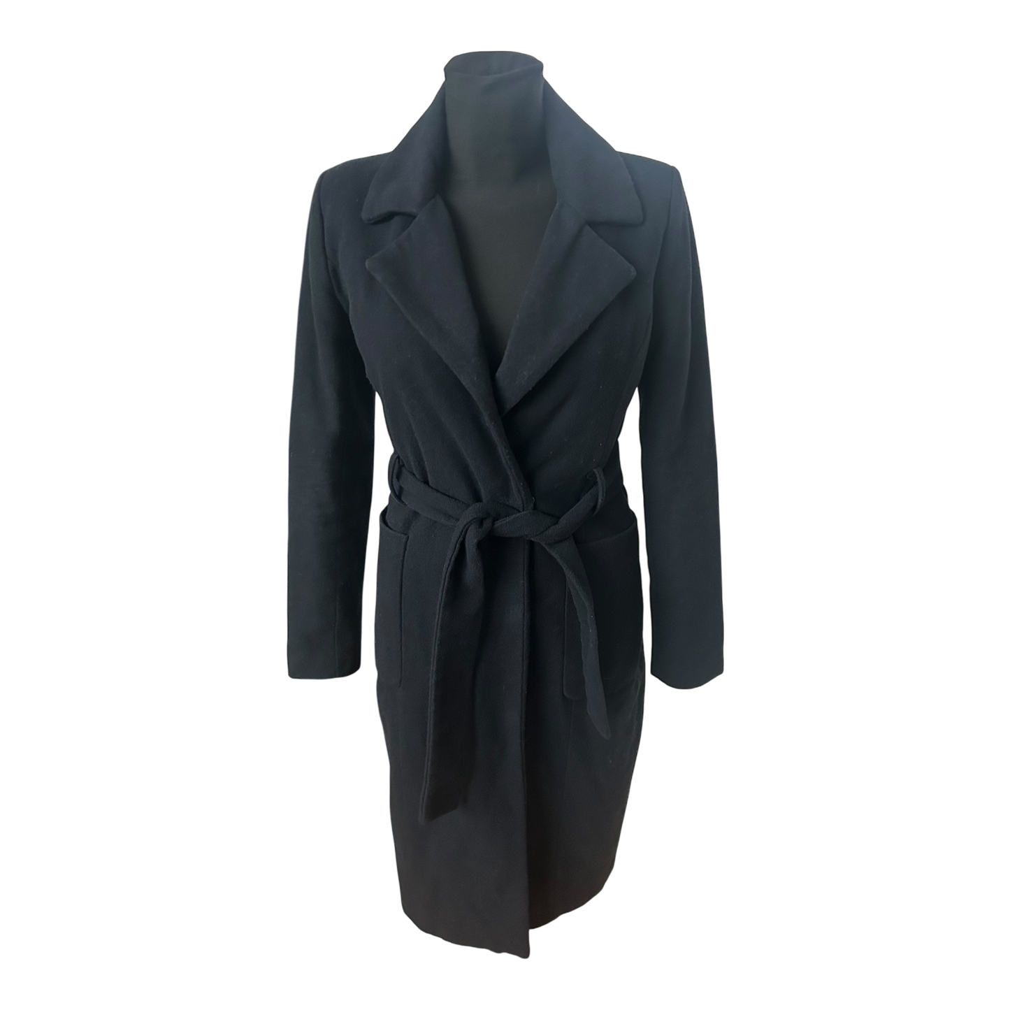 Top Secret Woman Damen Mantel Größe 34 Dunkelblau Wolle Mix Elegant