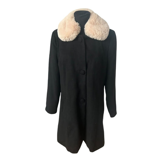 Esmara by Heidi Klum Mantel Damen Gr 42 Schwarz Wollmix Elegant Klassisch