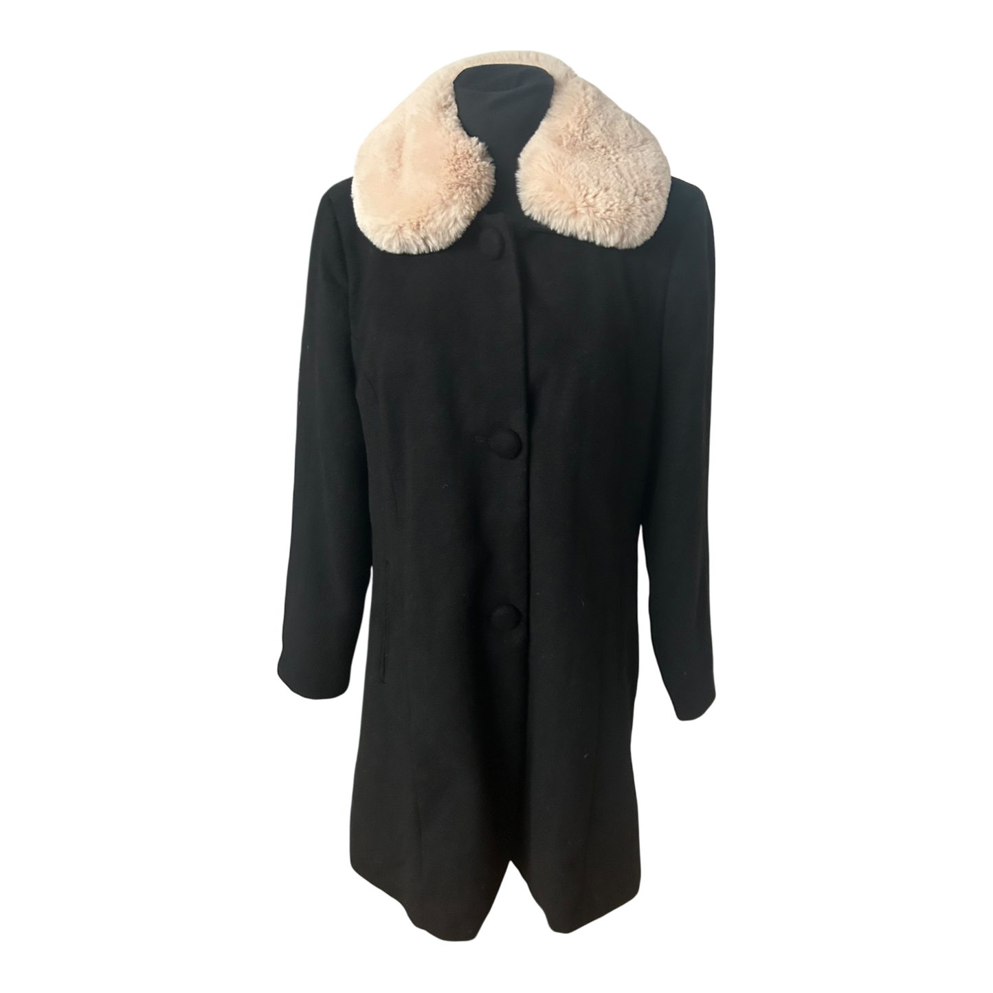 Esmara by Heidi Klum Mantel Damen Gr 42 Schwarz Wollmix Elegant Klassisch