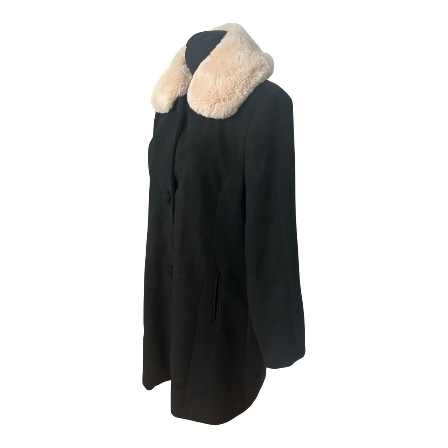 Esmara by Heidi Klum Mantel Damen Gr 42 Schwarz Wollmix Elegant Klassisch