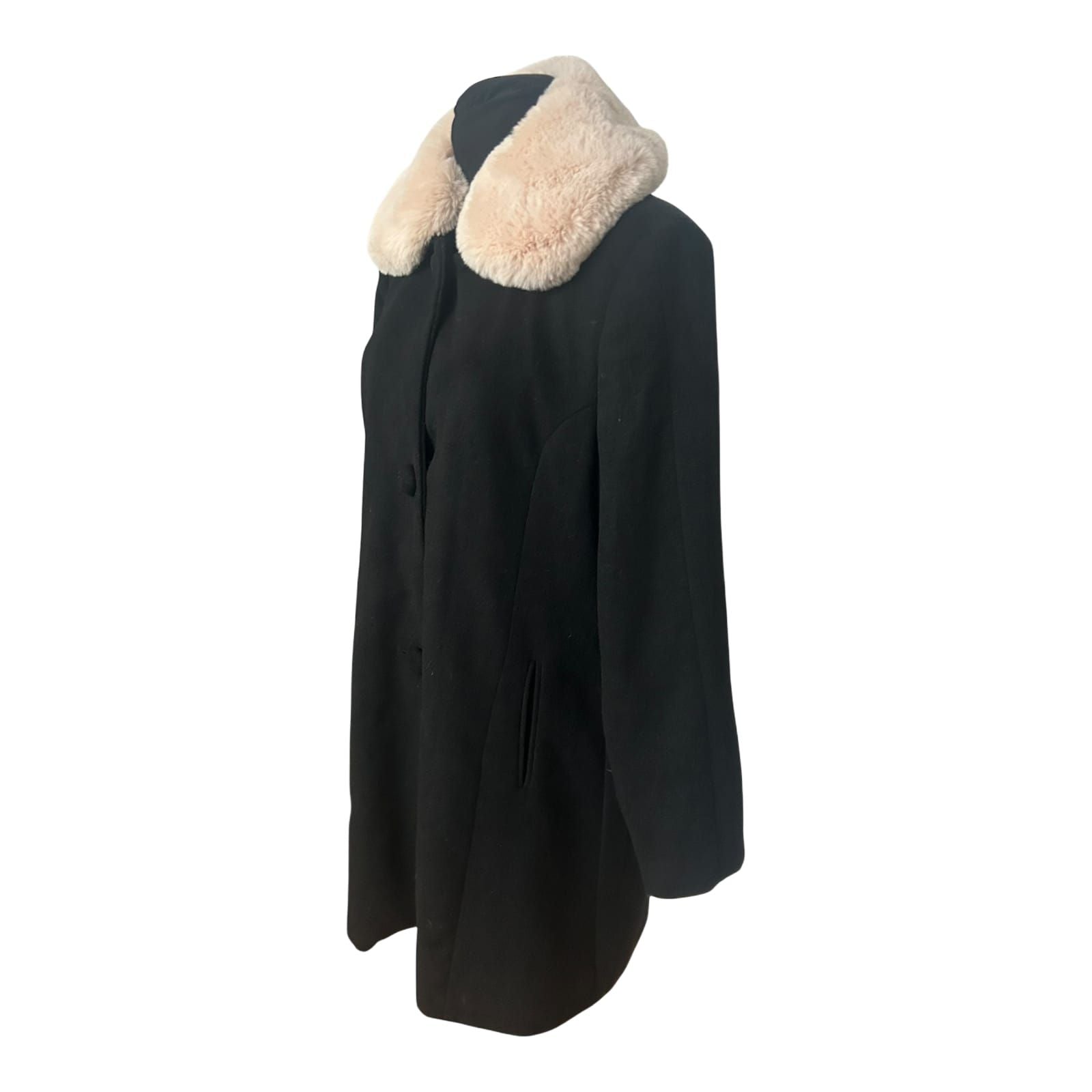 Esmara by Heidi Klum Mantel Damen Gr 42 Schwarz Wollmix Elegant Klassisch