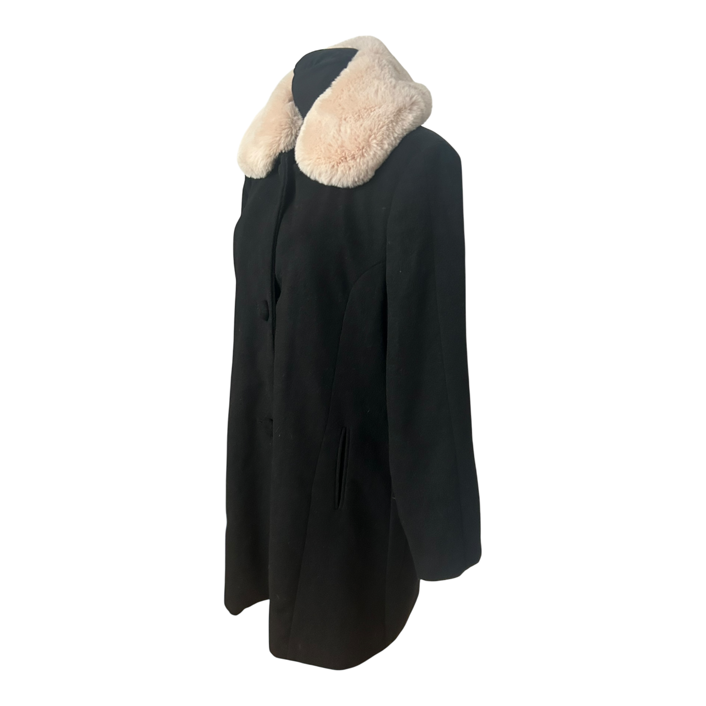 Esmara by Heidi Klum Mantel Damen Gr 42 Schwarz Wollmix Elegant Klassisch