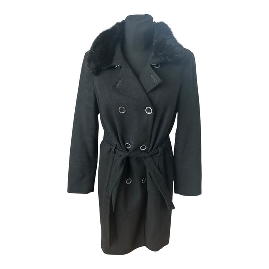 s Oliver Black Label Mantel Damen Gr 40 Dunkelgrau Wollmix Elegant Klassisch