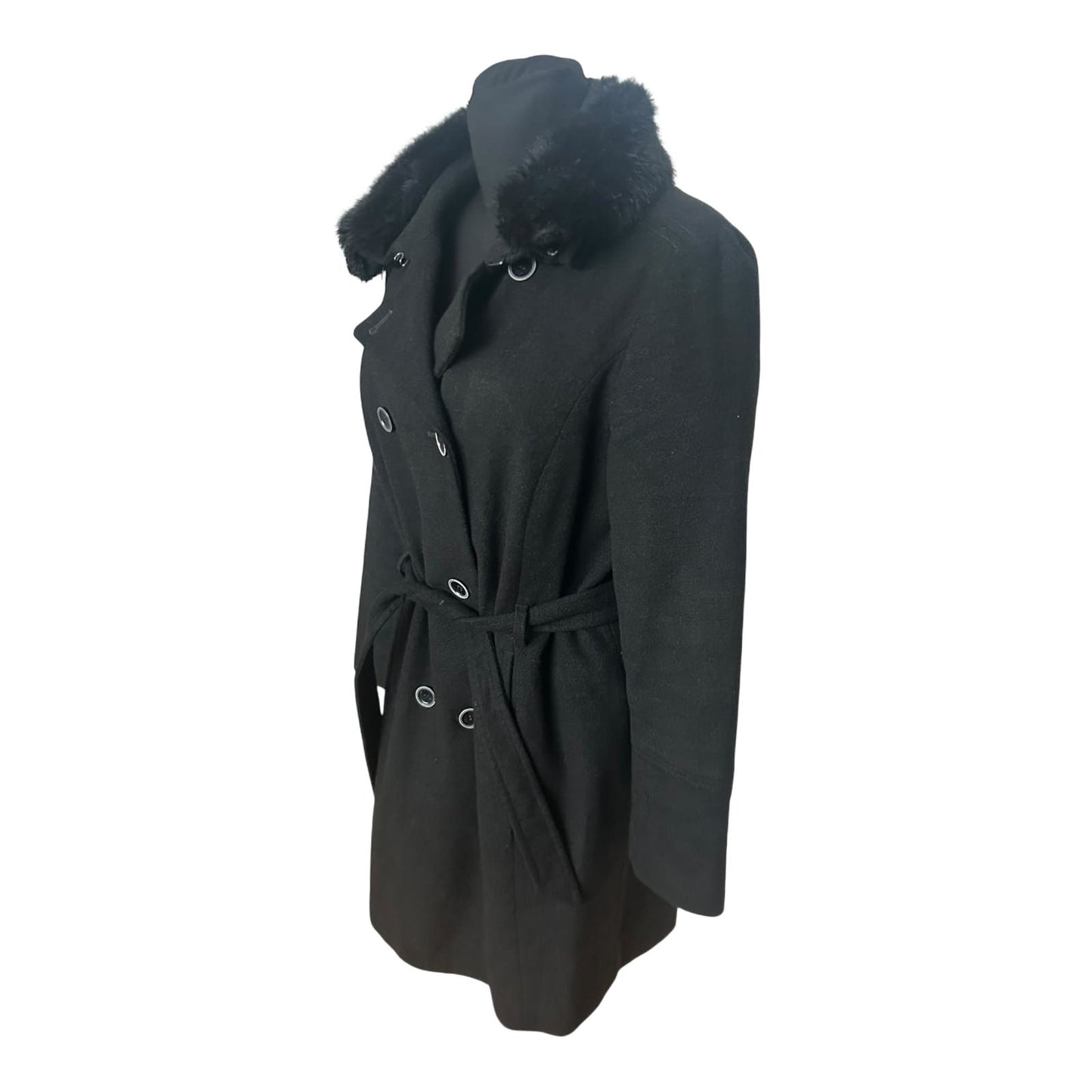 s Oliver Black Label Mantel Damen Gr 40 Dunkelgrau Wollmix Elegant Klassisch