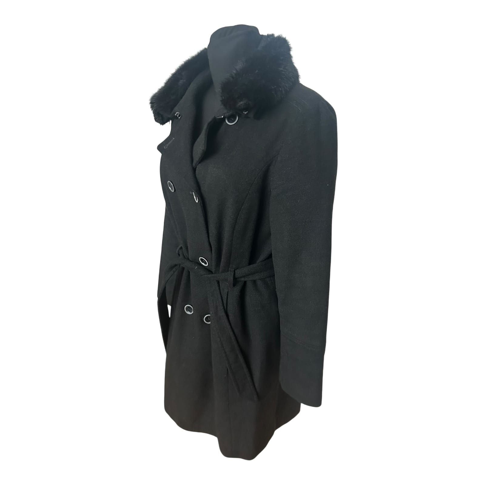 s Oliver Black Label Mantel Damen Gr 40 Dunkelgrau Wollmix Elegant Klassisch