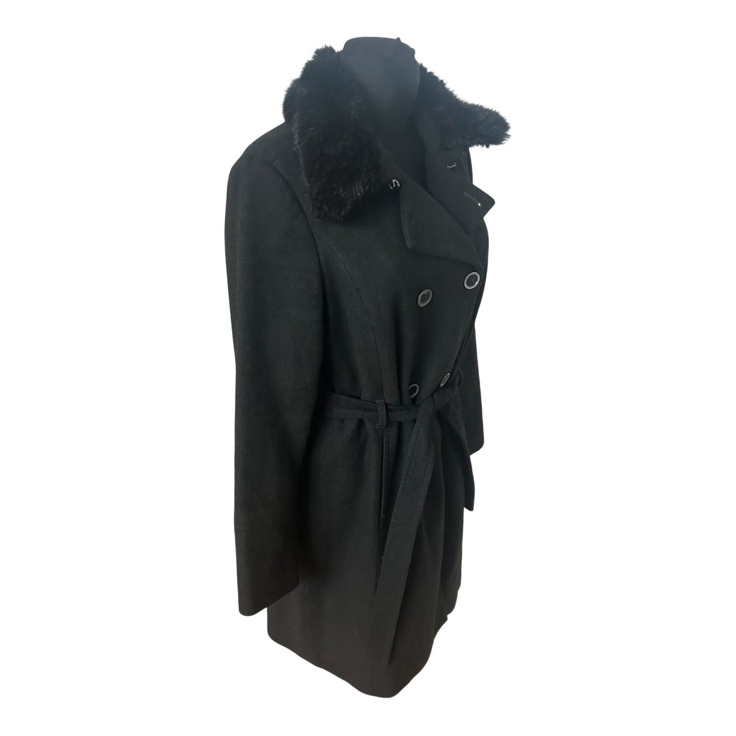 s Oliver Black Label Mantel Damen Gr 40 Dunkelgrau Wollmix Elegant Klassisch