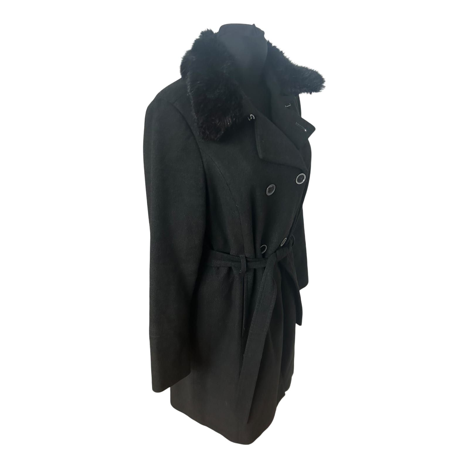 s Oliver Black Label Mantel Damen Gr 40 Dunkelgrau Wollmix Elegant Klassisch