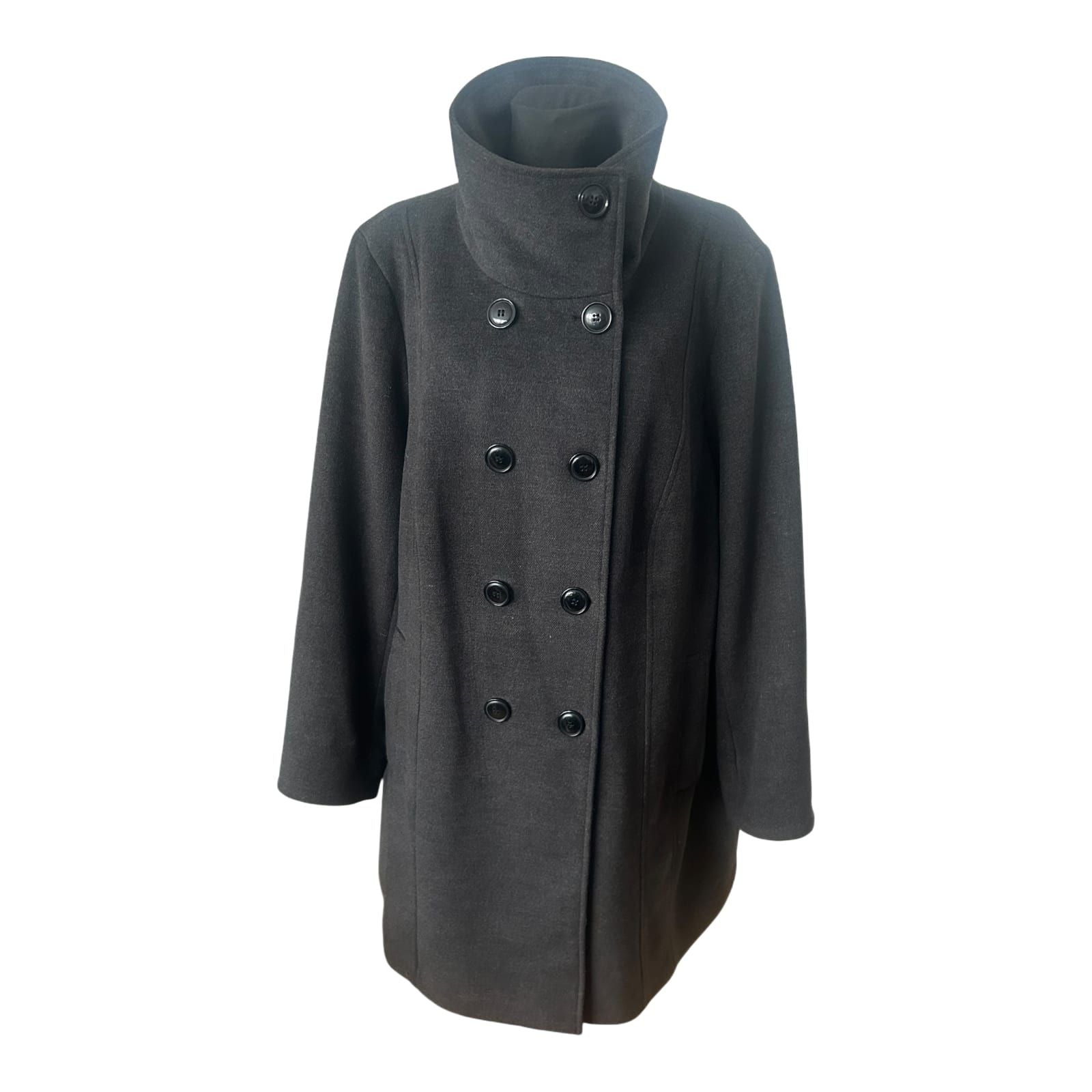 Ulla Popken Damen Mantel Größe 50 Anthrazit Viskose Elegant Chic Wie Neu