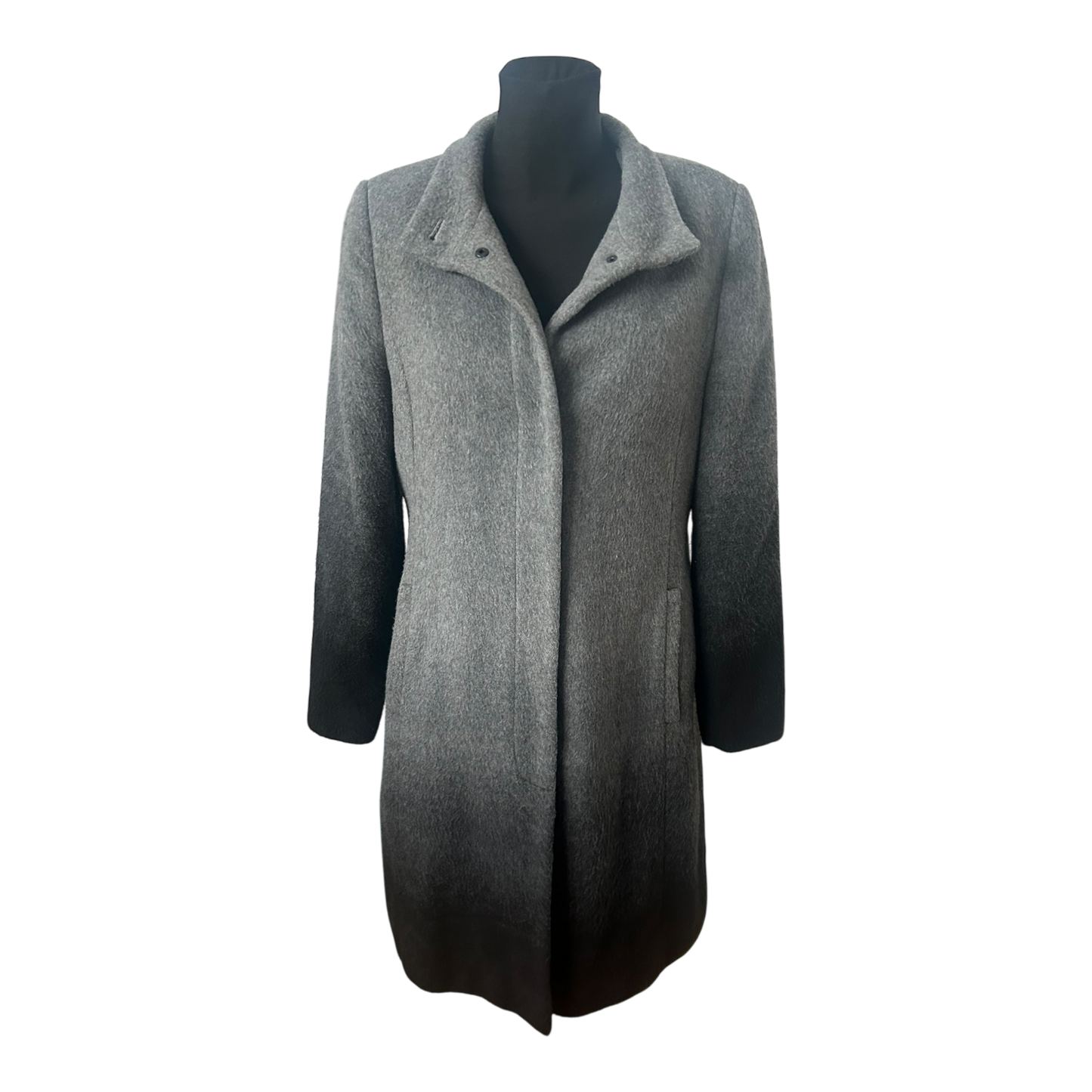 Alba Moda Mantel Damen Gr 40 Grau Wollmix Elegant Kapuzenschal Klassisch