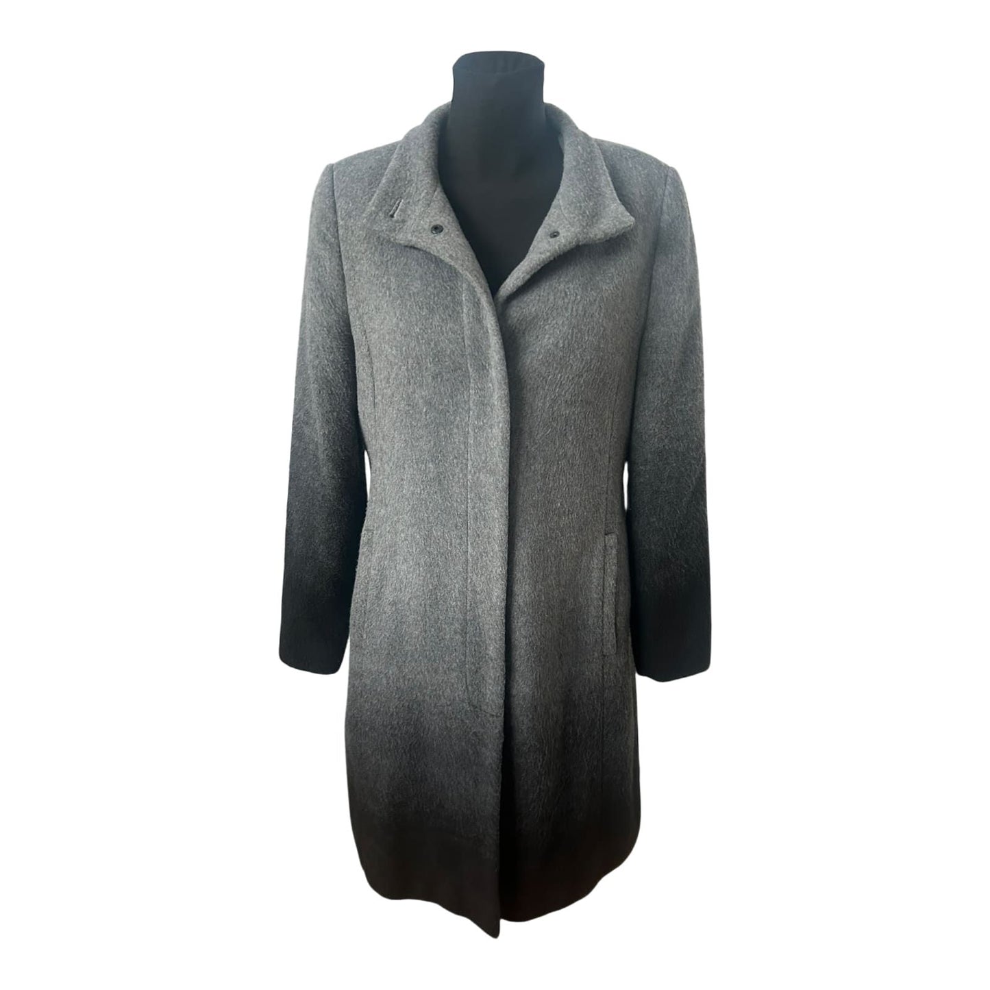 Alba Moda Mantel Damen Gr 40 Grau Wollmix Elegant Kapuzenschal Klassisch