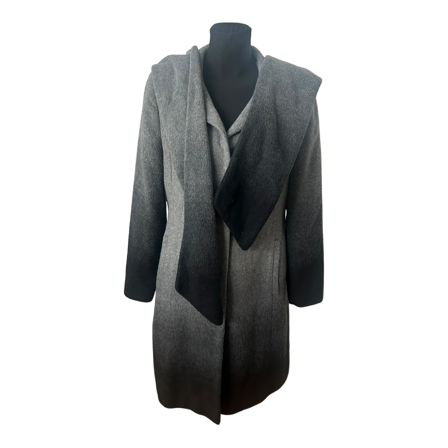 Alba Moda Mantel Damen Gr 40 Grau Wollmix Elegant Kapuzenschal Klassisch