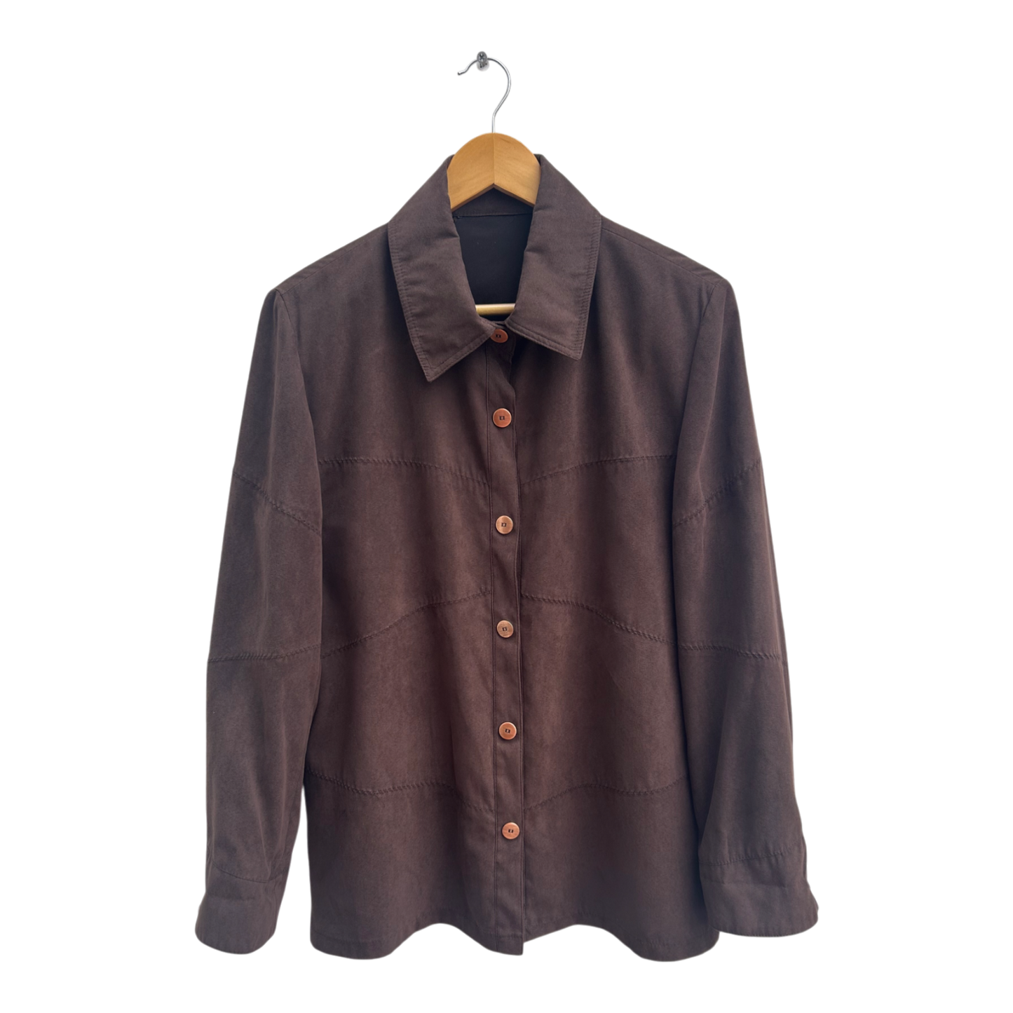 Damen Hemdjacke Braun Vintage Blusenjacke Gr 42 Übergangsjacke Retro Style