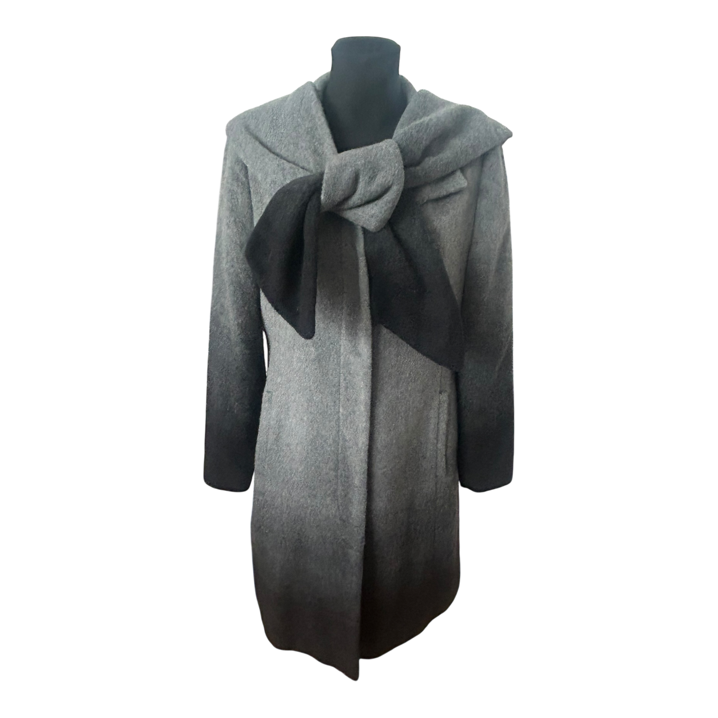 Alba Moda Mantel Damen Gr 40 Grau Wollmix Elegant Kapuzenschal Klassisch