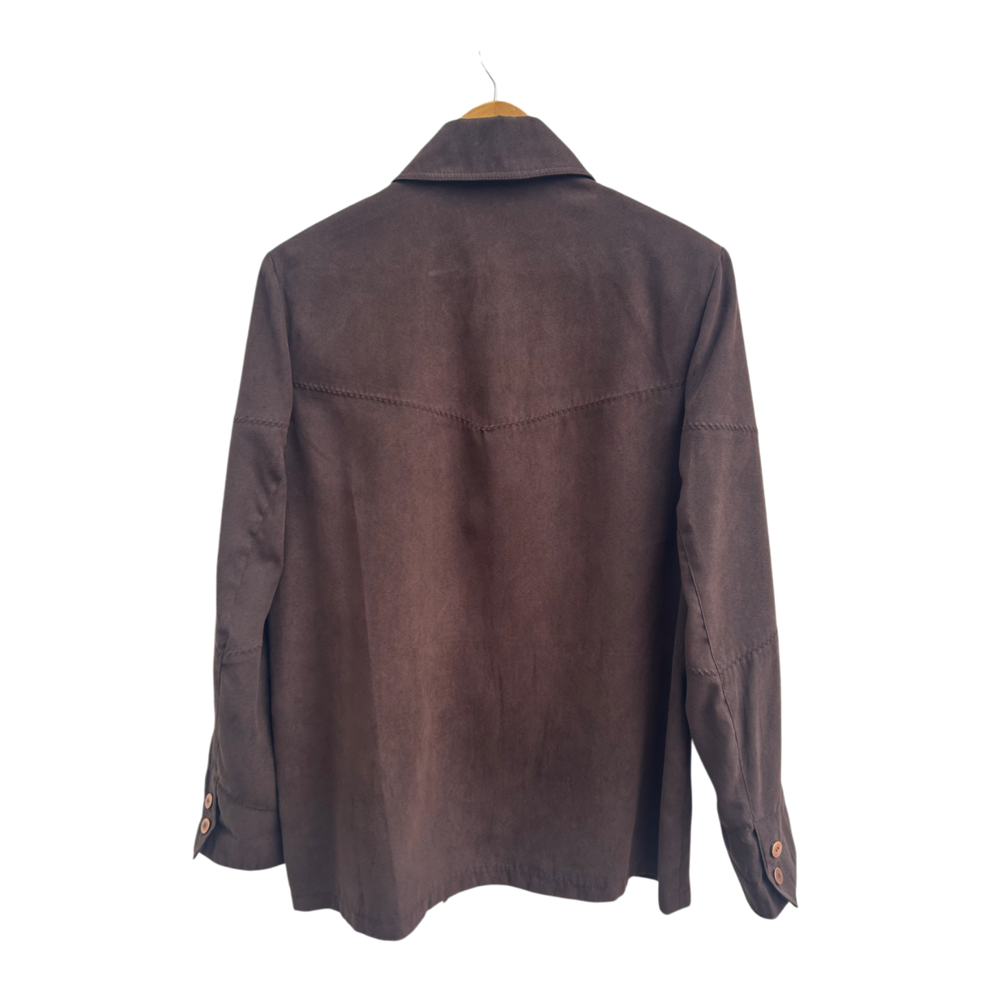 Damen Hemdjacke Braun Vintage Blusenjacke Gr 42 Übergangsjacke Retro Style