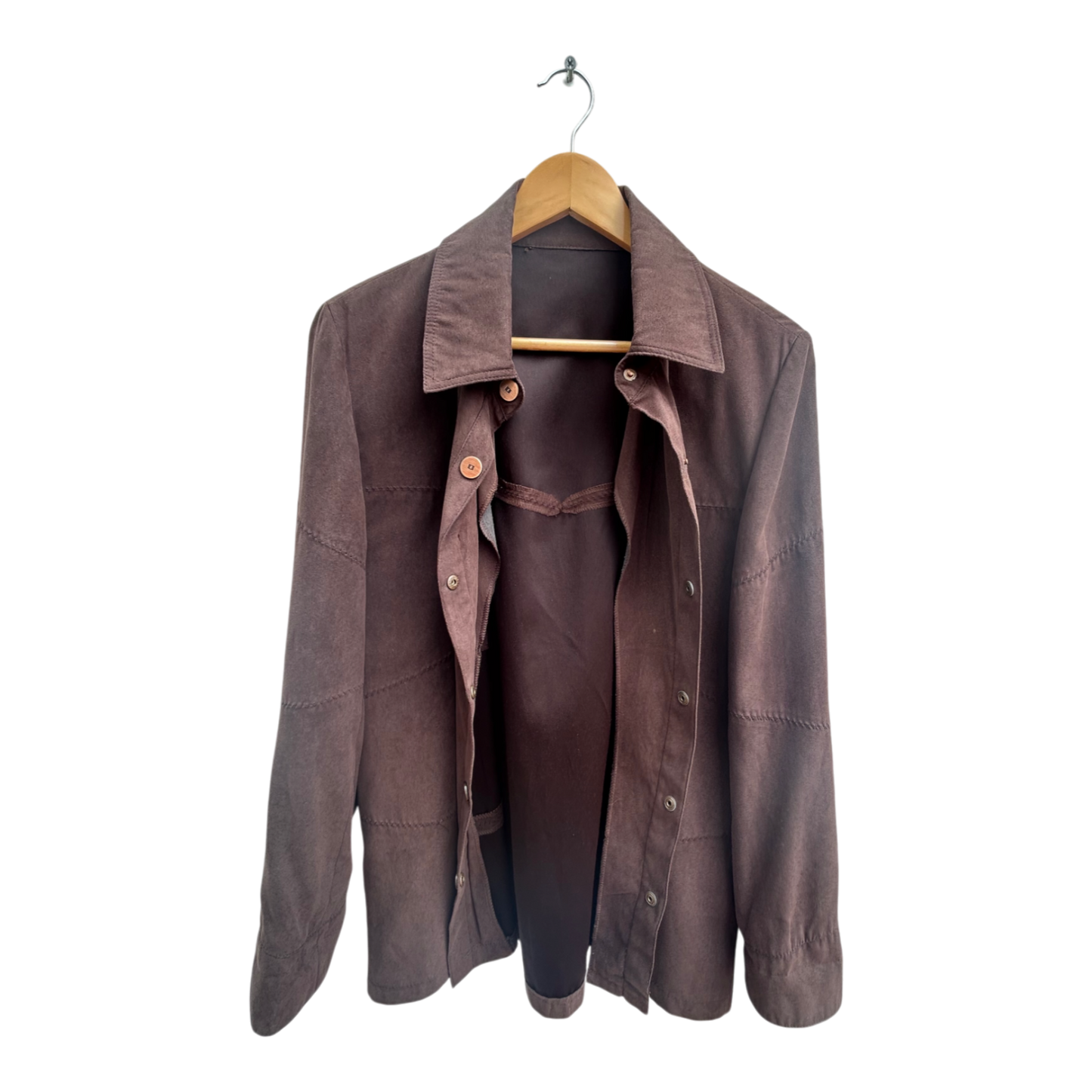 Damen Hemdjacke Braun Vintage Blusenjacke Gr 42 Übergangsjacke Retro Style