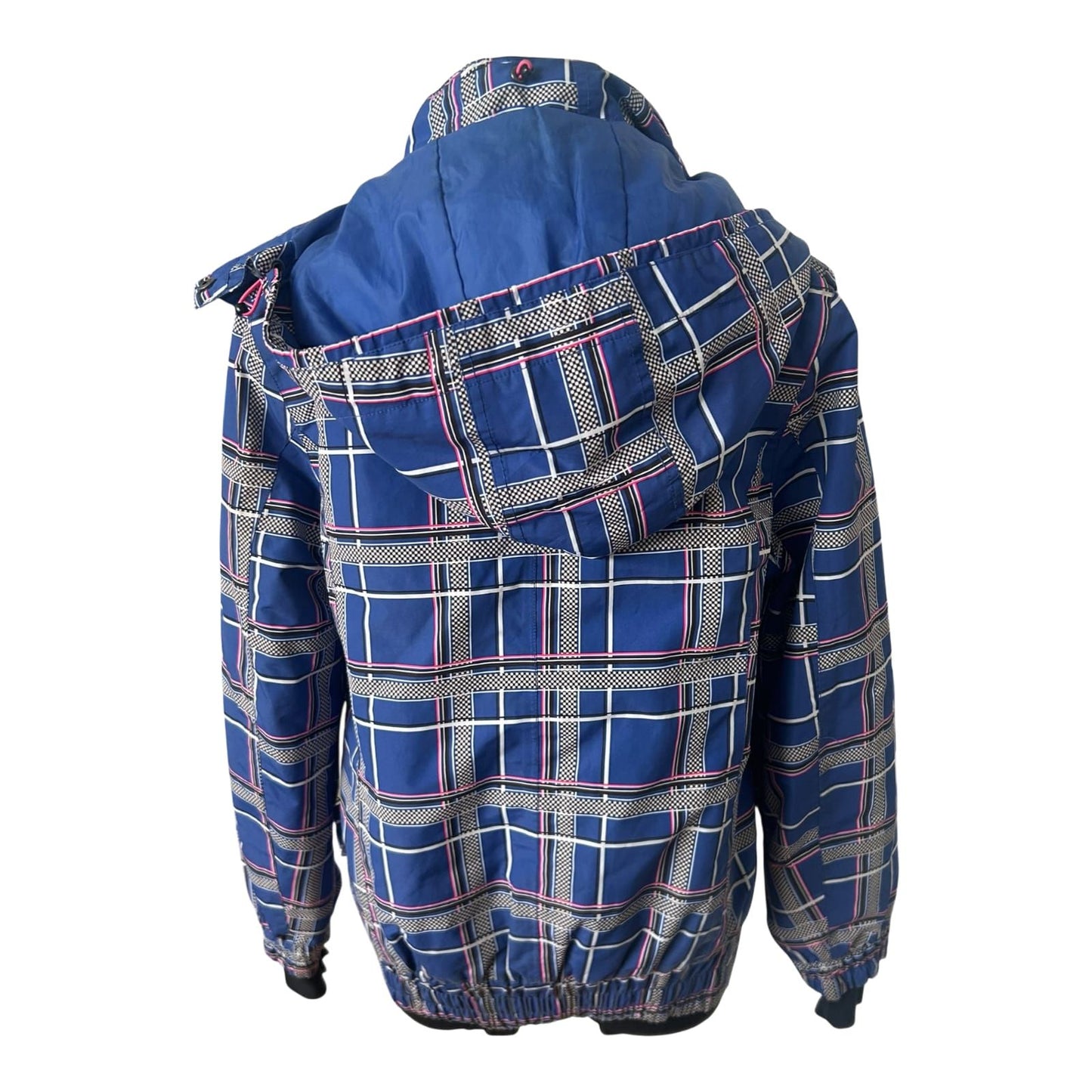 Brunotti Skijacke Damen XL Blau Kariert Abnehmbare Kapuze Warm Gefüttert Top