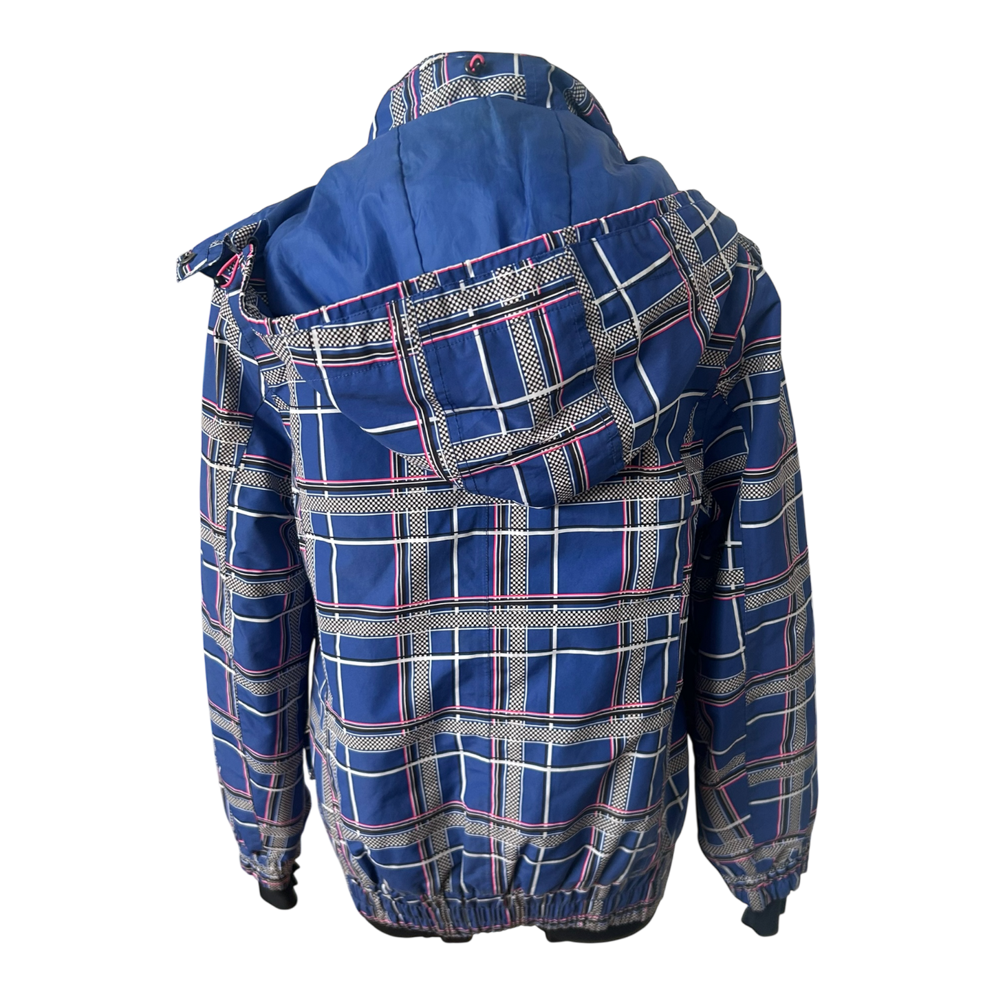 Brunotti Skijacke Damen XL Blau Kariert Abnehmbare Kapuze Warm Gefüttert Top