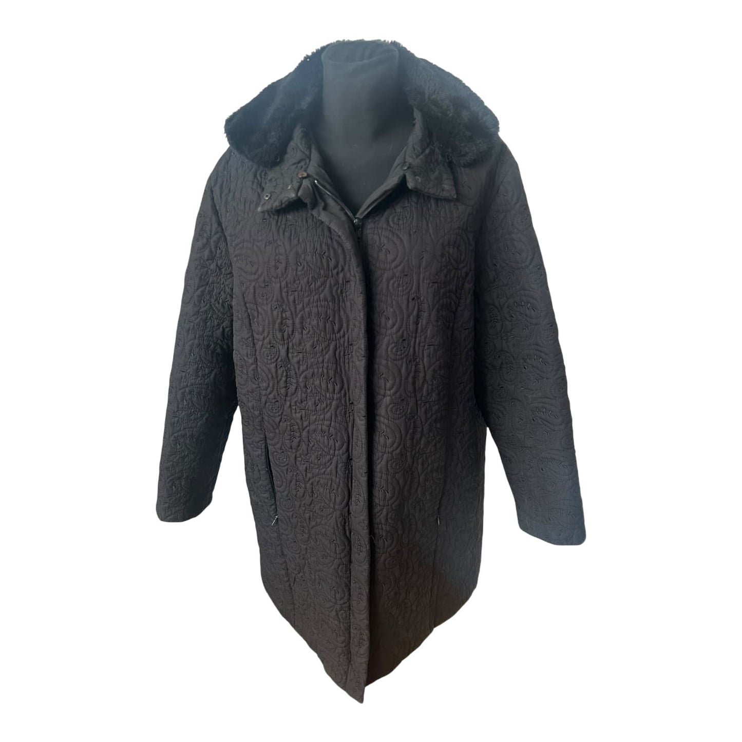 Damen Steppjacke Schwarz Größe 46 Gefüttert Elegant Übergangsjacke
