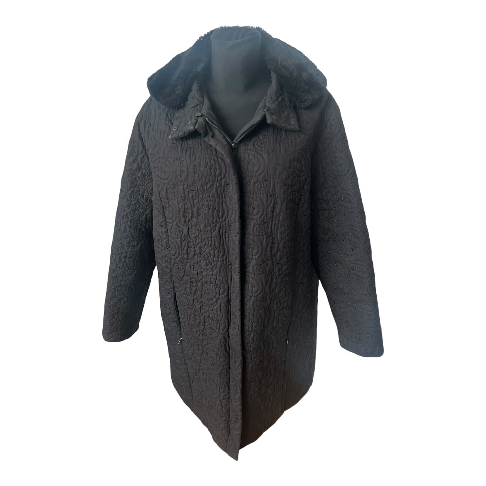 Damen Steppjacke Schwarz Größe 46 Gefüttert Elegant Übergangsjacke