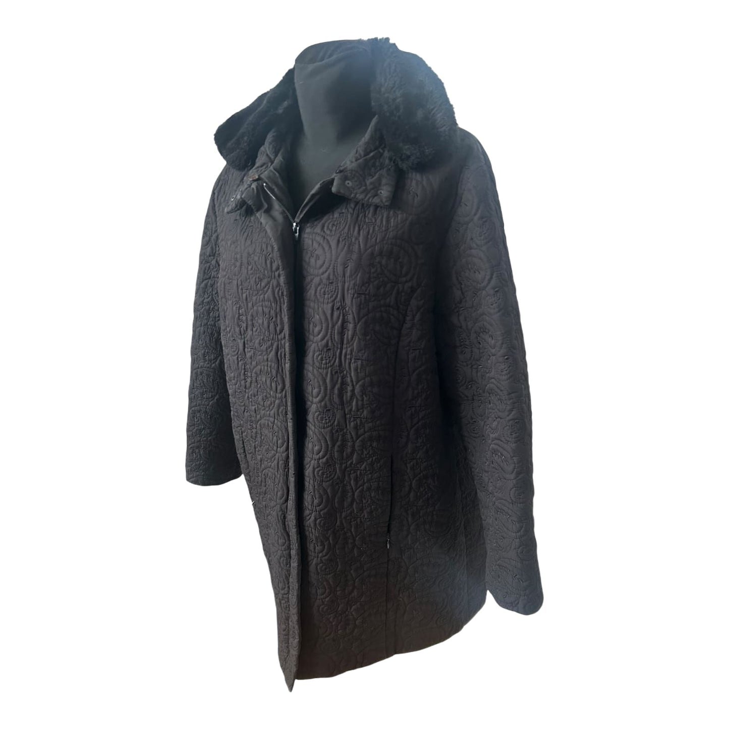 Damen Steppjacke Schwarz Größe 46 Gefüttert Elegant Übergangsjacke