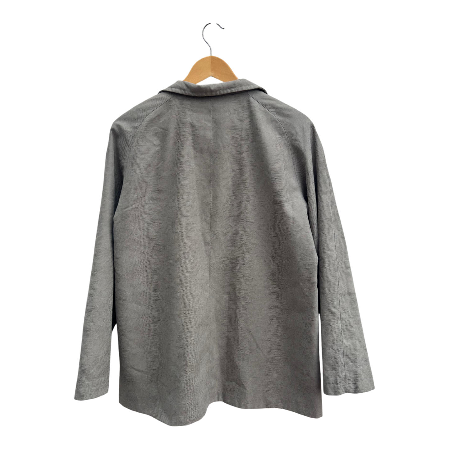 Damen Jacke Grau Gr 20 Übergangsjacke Schlangenmuster Reißverschluss Frühling