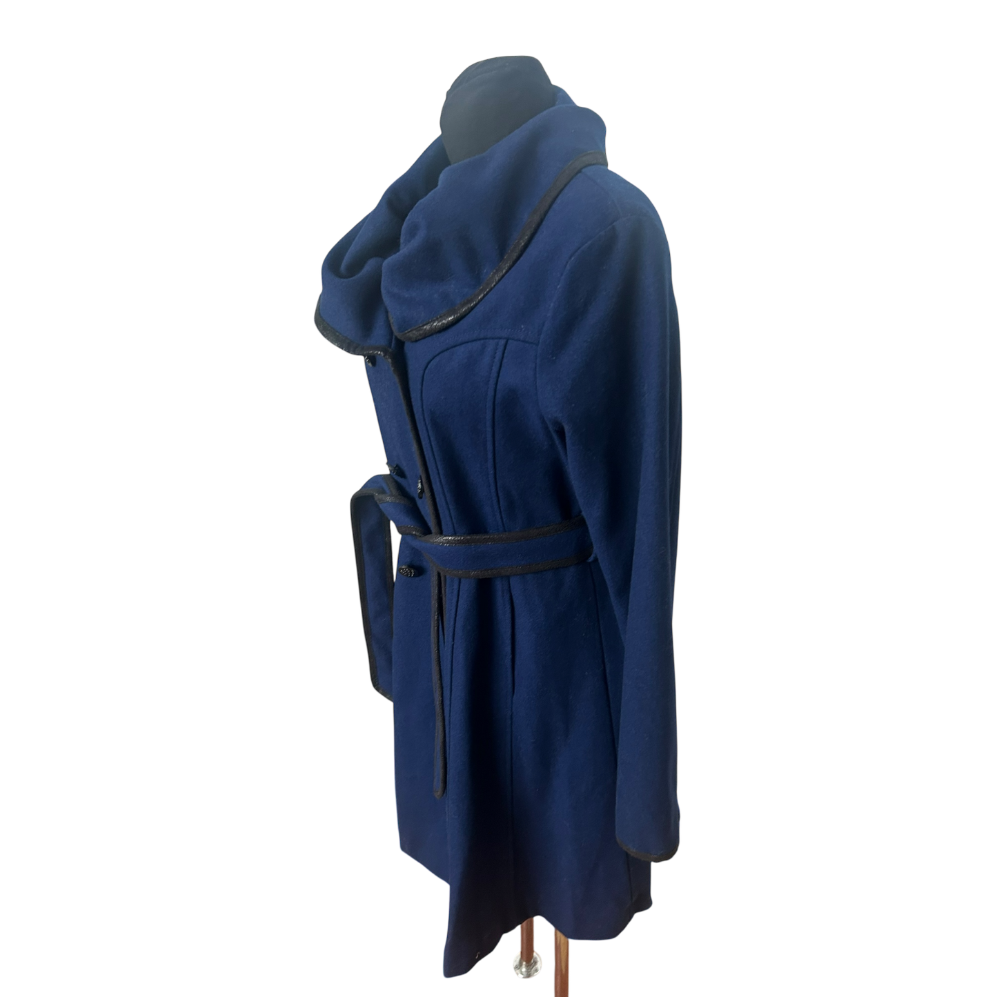 Jessica Simpson Mantel Damen Gr L Blau Elegant Wollmantel Bindegürtel