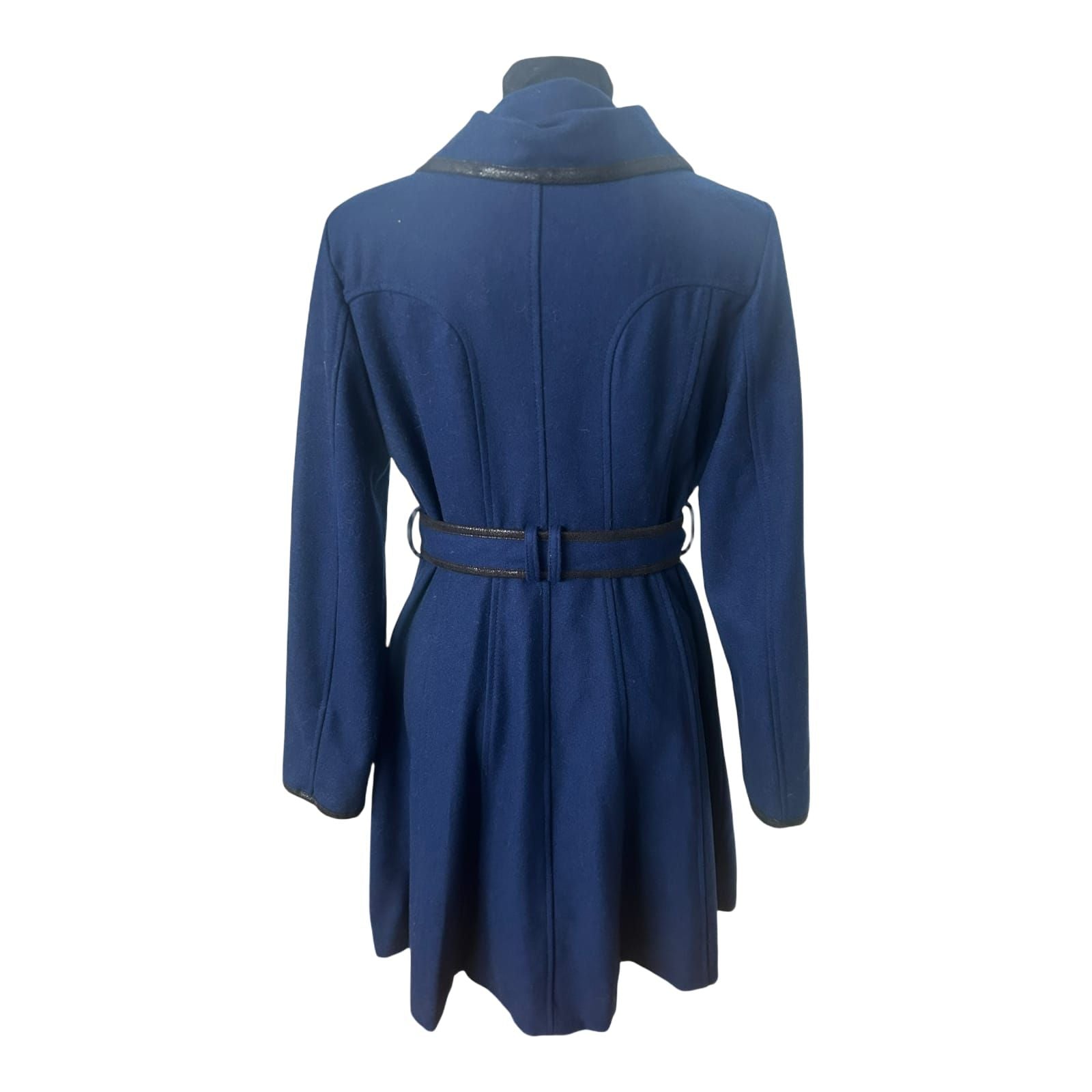 Jessica Simpson Mantel Damen Gr L Blau Elegant Wollmantel Bindegürtel