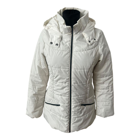 Manguun Steppjacke Damen Gr 38 Weiss Gefüttert Kapuze Winterjacke