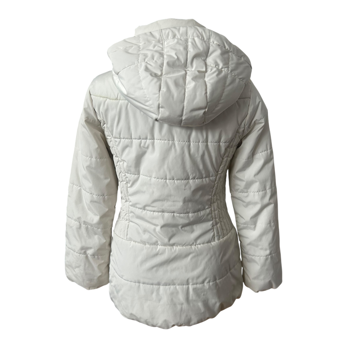 Manguun Steppjacke Damen Gr 38 Weiss Gefüttert Kapuze Winterjacke