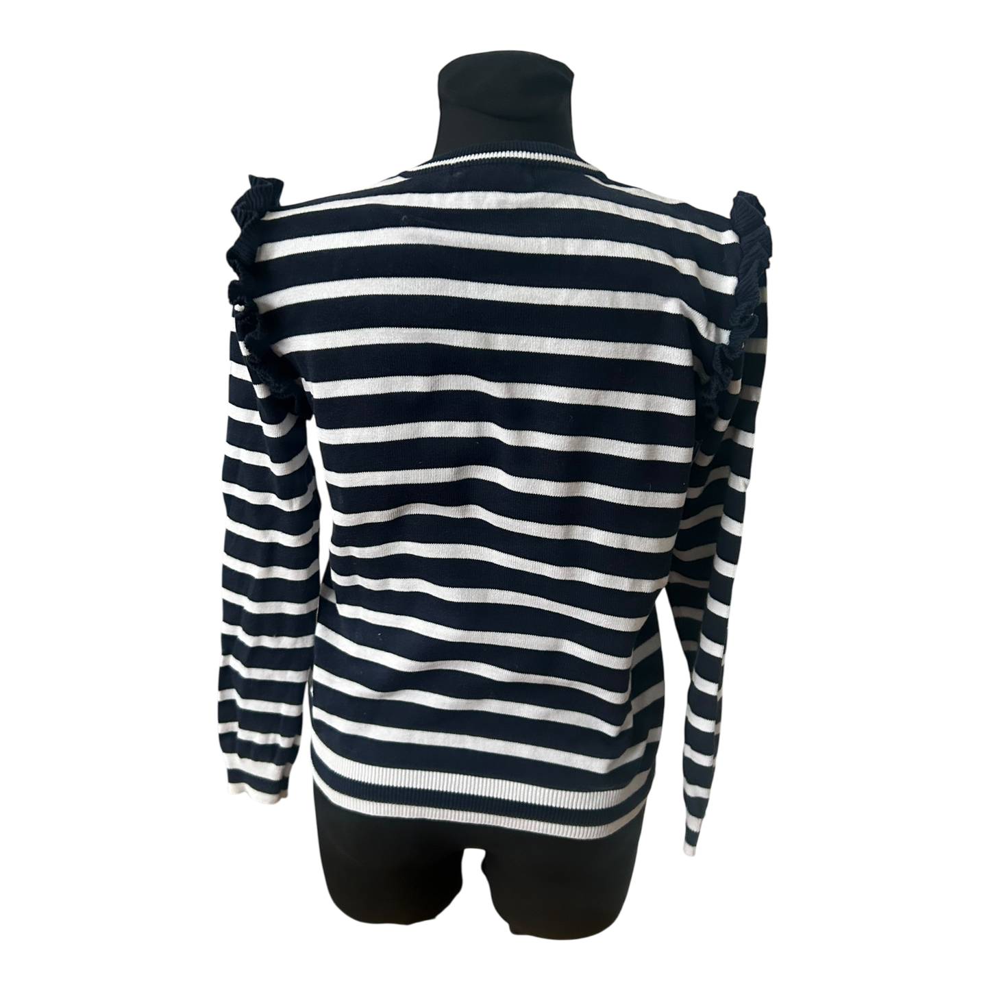 Atmosphere Damen Pullover Gr 40 Dunkelblau Weiß Gestreift Baumwolle