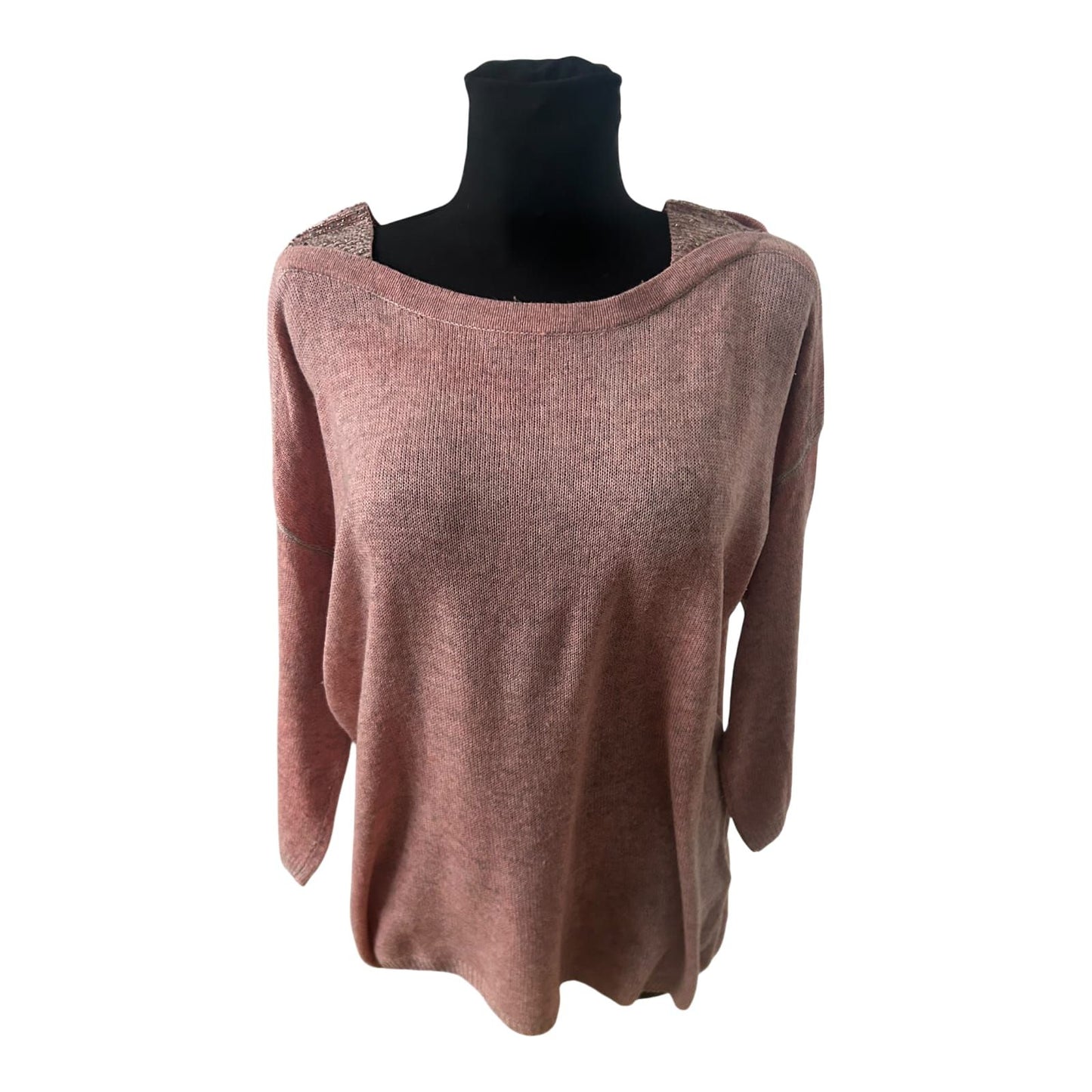 Princess goes Hollywood Pullover Damen Gr 42 Altrosa Wolle Kaschmir Leicht 3/4 Arm