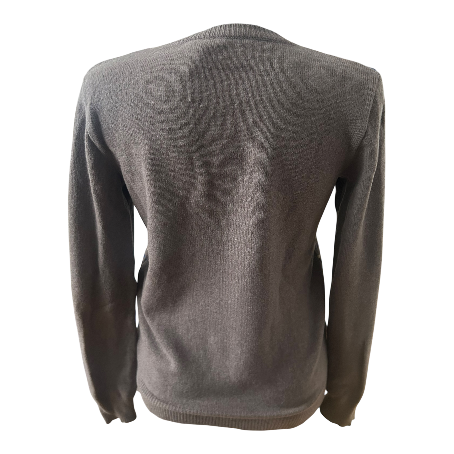 Wolfen Germany Vintage Damen Pullover Gr M Taupe Wolle Muster Langarm