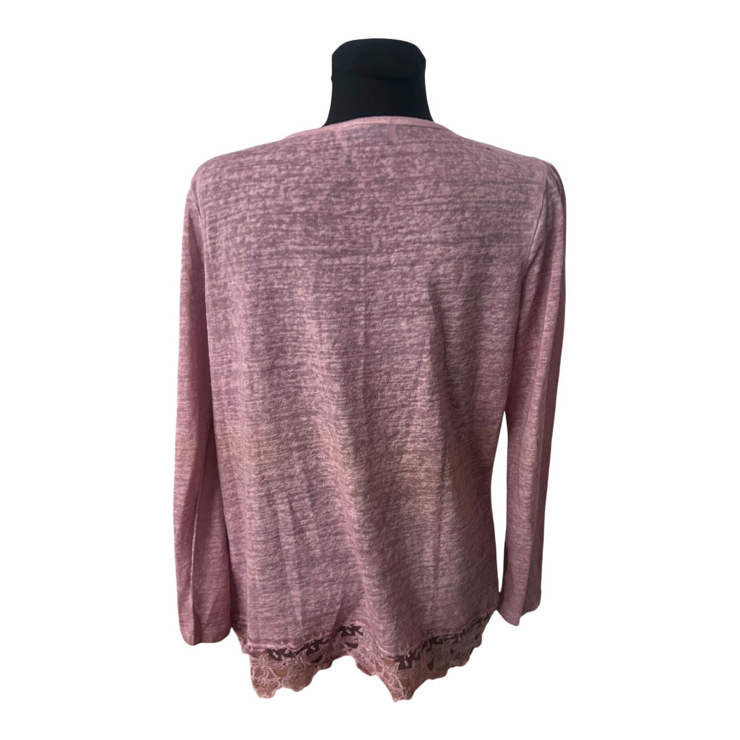 Himmelblau by Lola Paltinger Damen Cardigan Gr 40 Rosa Spitze Langarm