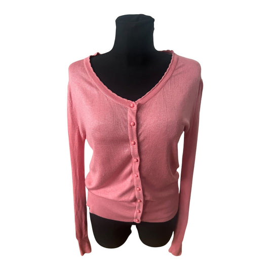 Atmosphere Damen Strickjacke Gr 40 Rosa V Ausschnitt Knopfleiste Langarm