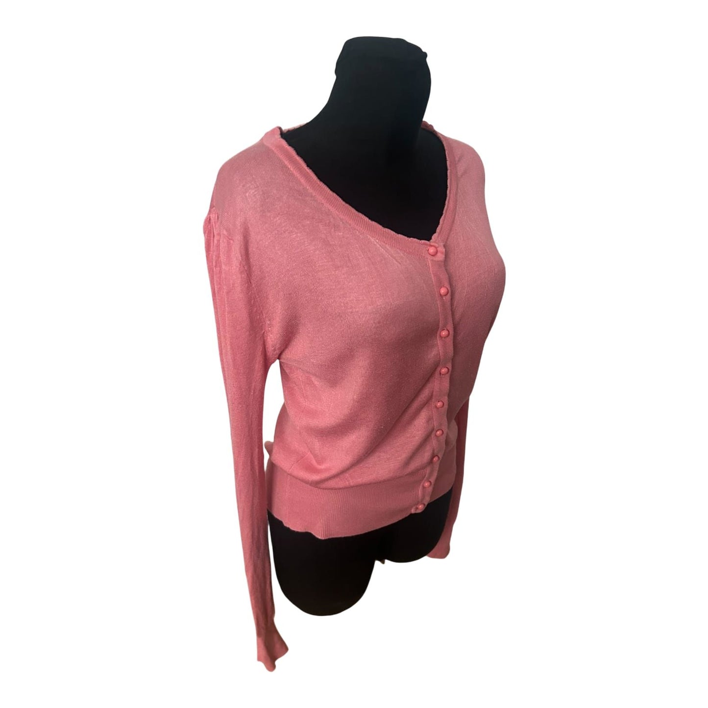 Atmosphere Damen Strickjacke Gr 40 Rosa V Ausschnitt Knopfleiste Langarm