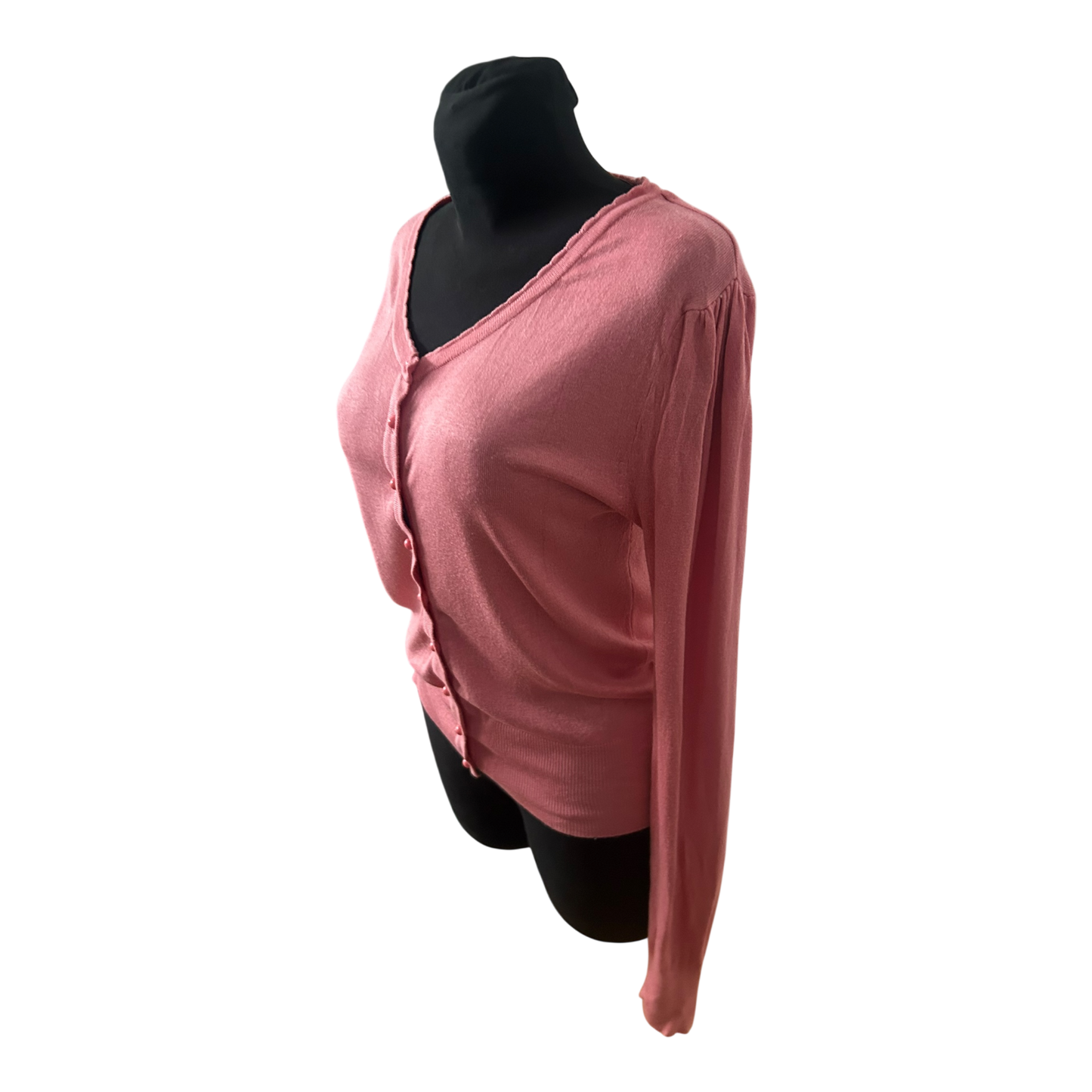 Atmosphere Damen Strickjacke Gr 40 Rosa V Ausschnitt Knopfleiste Langarm
