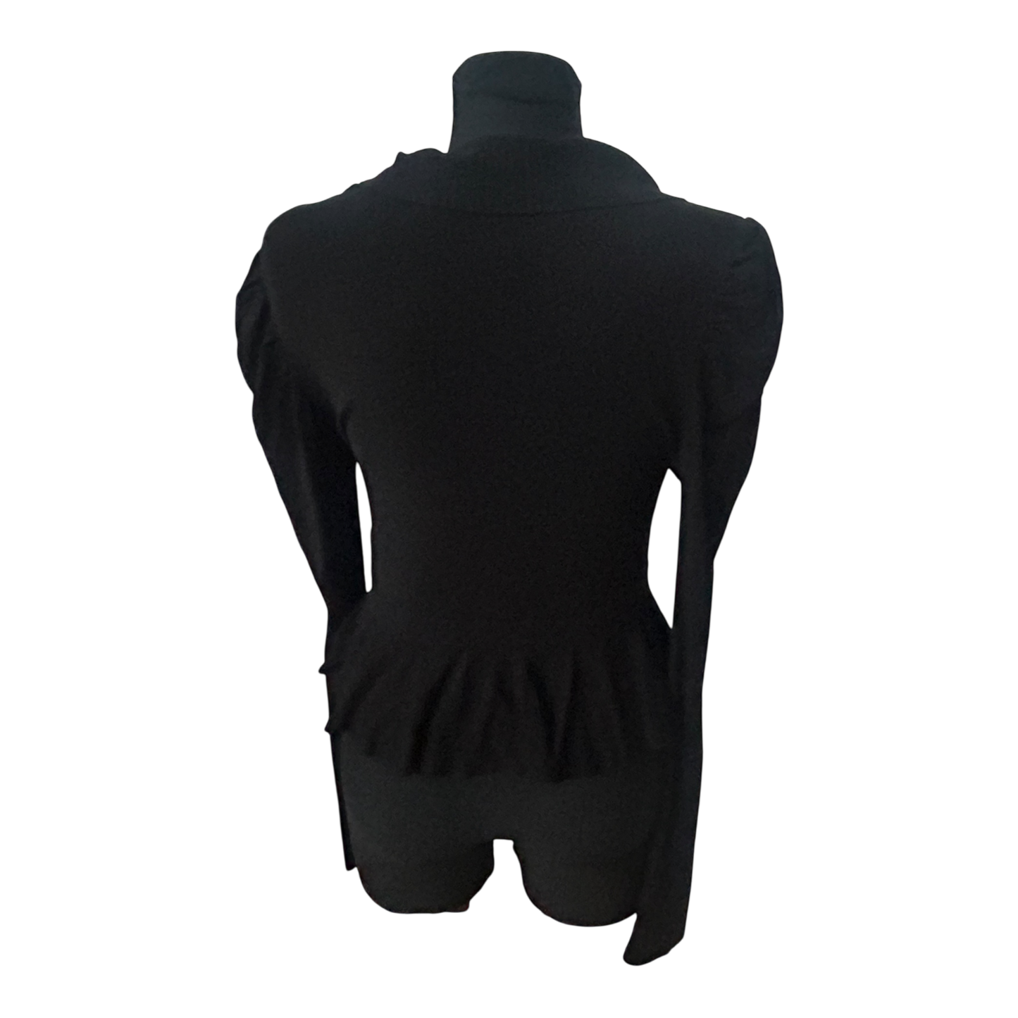 Laetitia Damen Cardigan Gr 40 Schwarz Viskosemix Bindegürtel Puffärmel