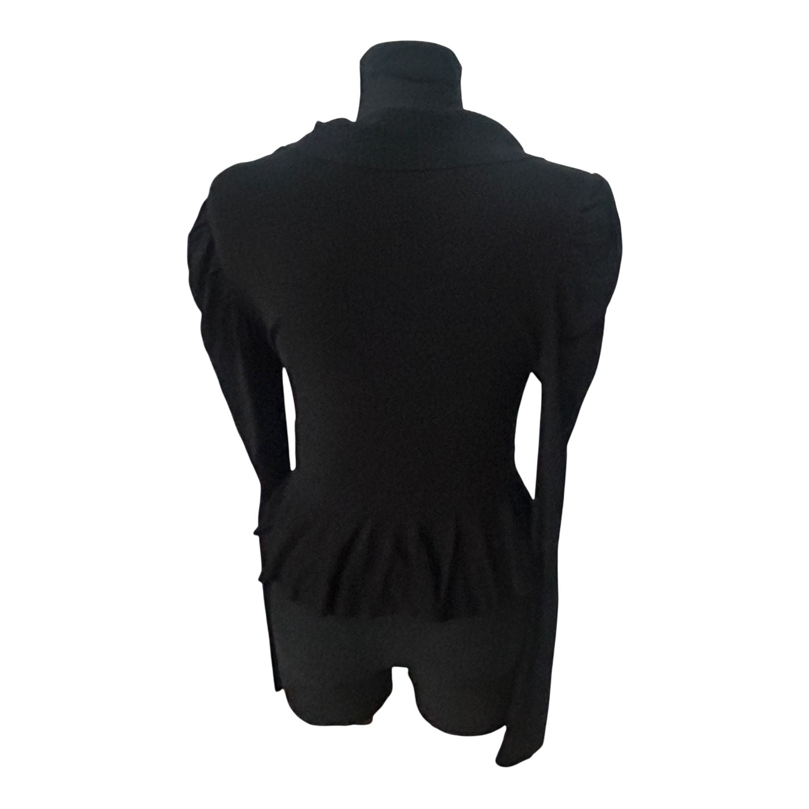 Laetitia Damen Cardigan Gr 40 Schwarz Viskosemix Bindegürtel Puffärmel