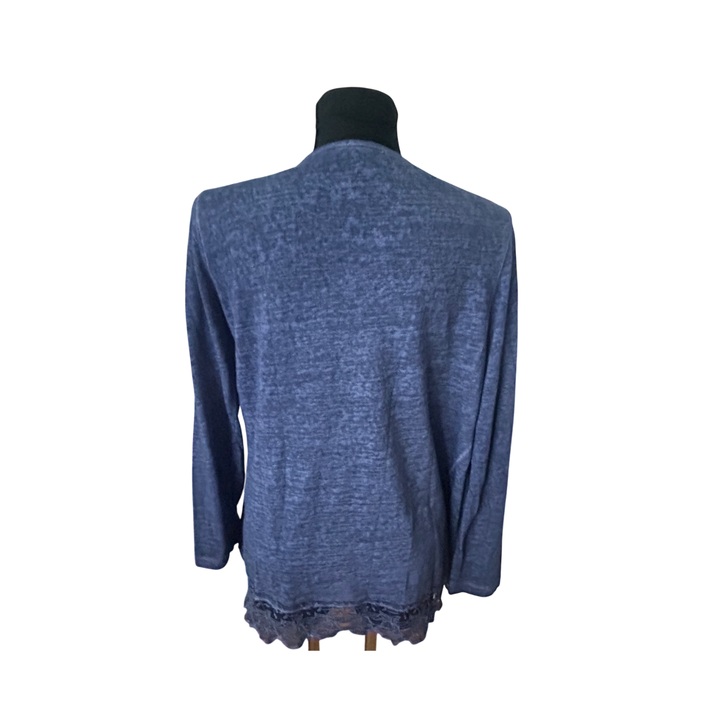 Himmelblau by Lola Paltinger Damen Cardigan Gr 42 Blau Spitze Langarm